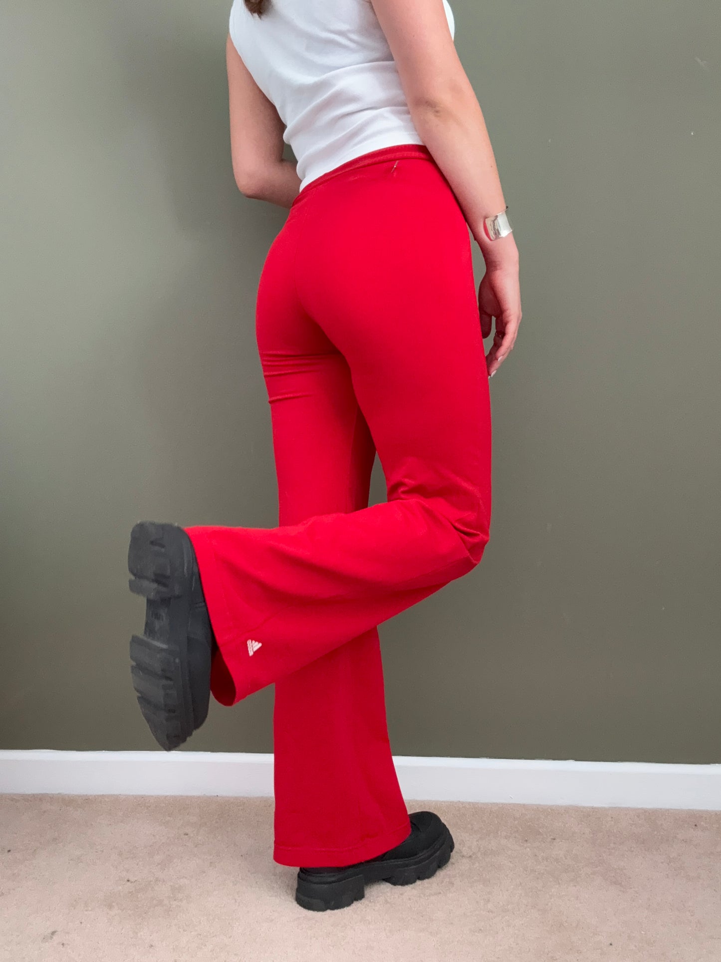 Red Adidas Flared Yoga Pants (UK12)