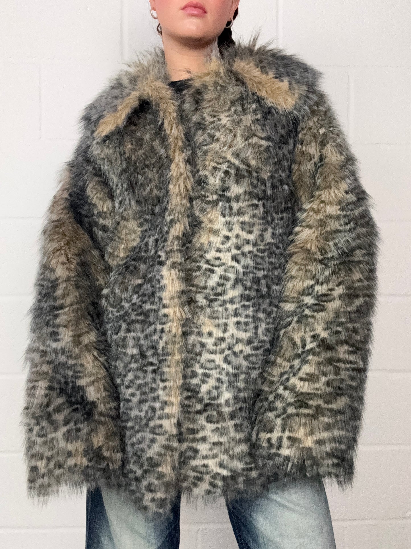 Jane Norman Faux Fur Leopard Jacket (UK12)