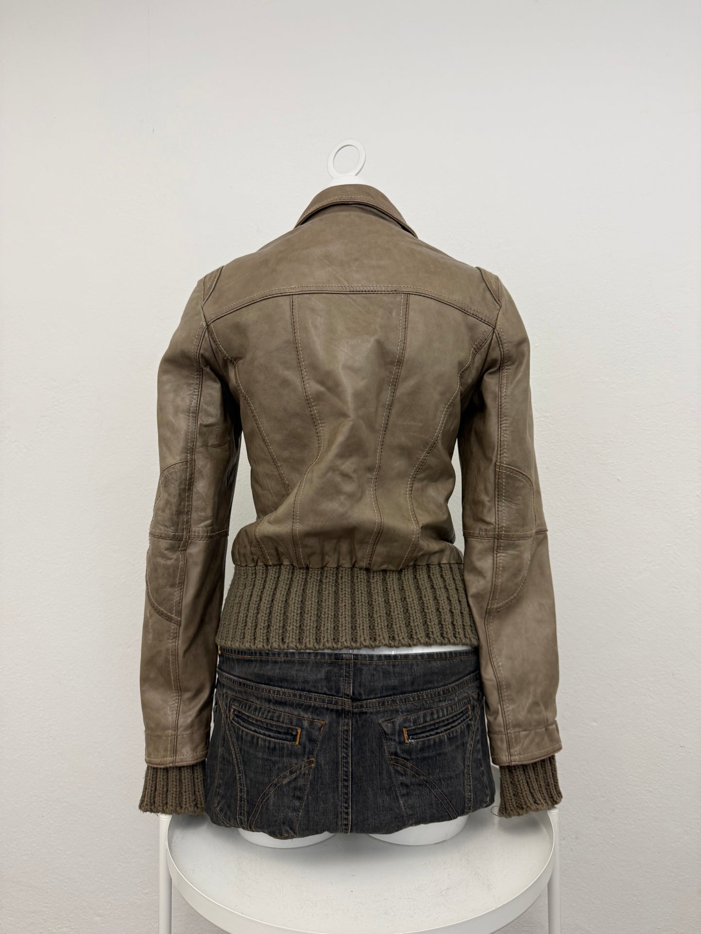 Leather Bomber Jacket (UK12)