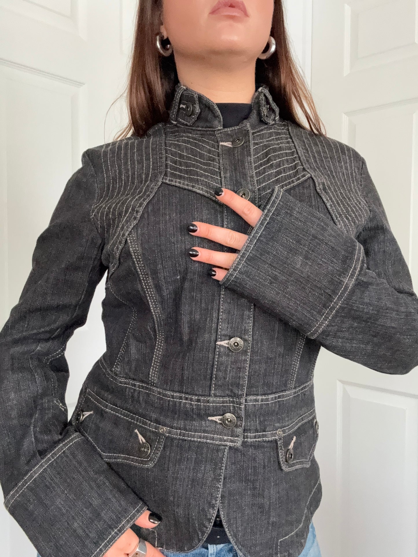 Karen Millen Denim Corset Jacket (UK14)