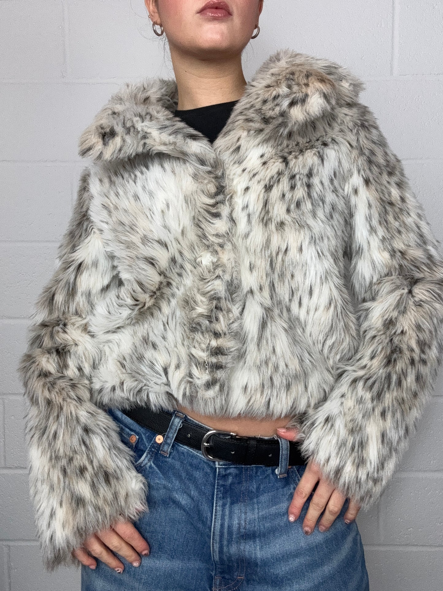 Y2K Faux Fur Jacket (UK8)