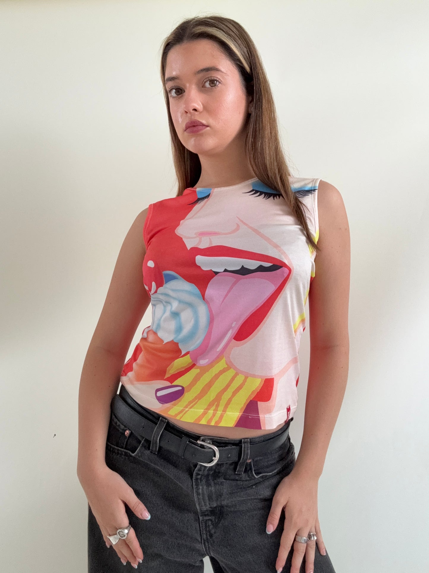 Miss Sixty Graphic Print Vest (L)