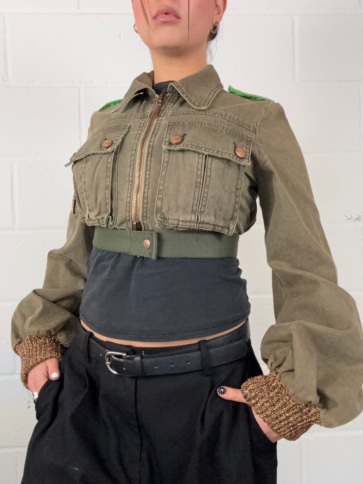 Cavalli Cropped Cargo Jacket (S)