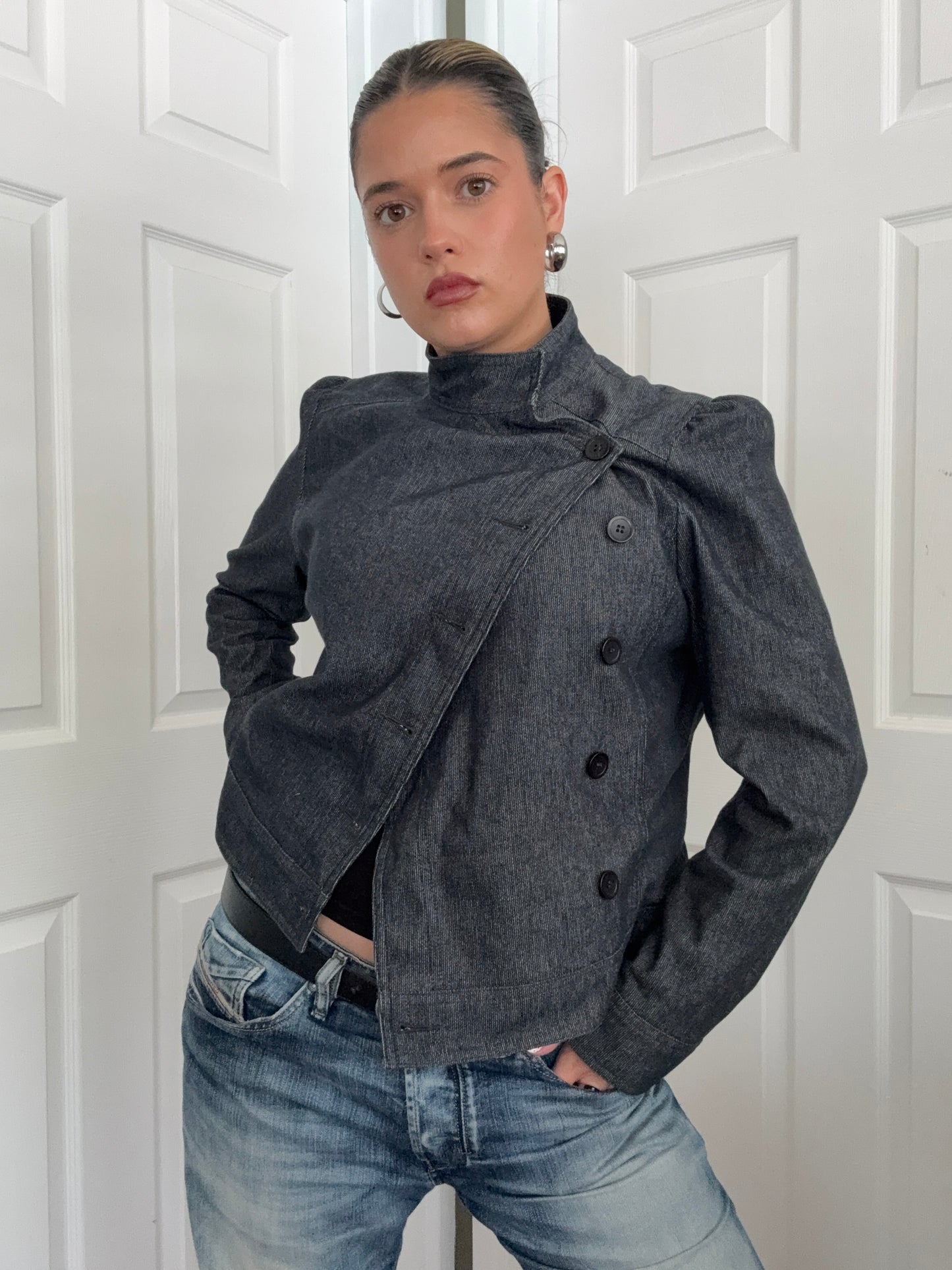 Asymmetric Button Jacket (UK14)