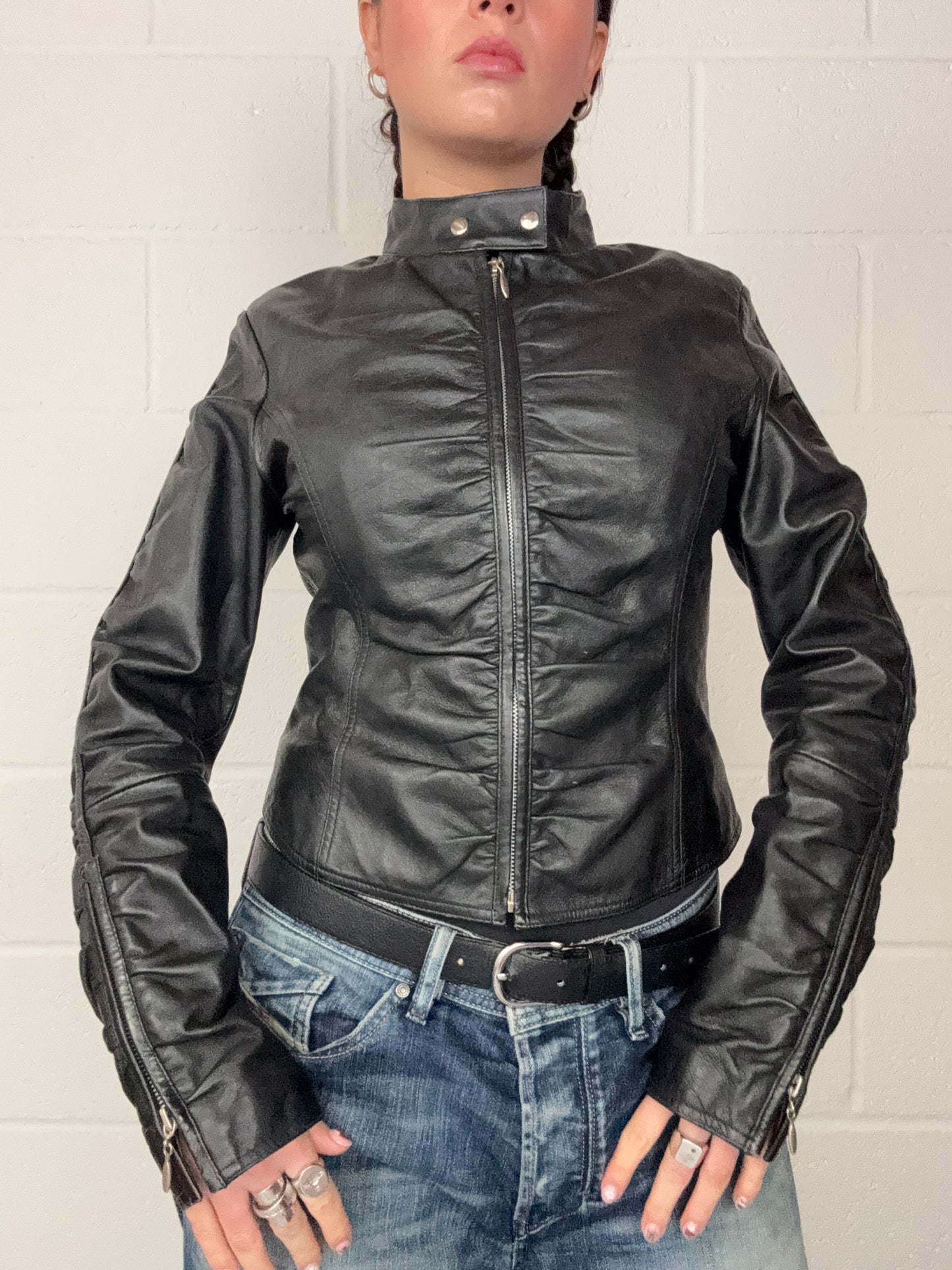 Leather Y2K Jacket (UK10)