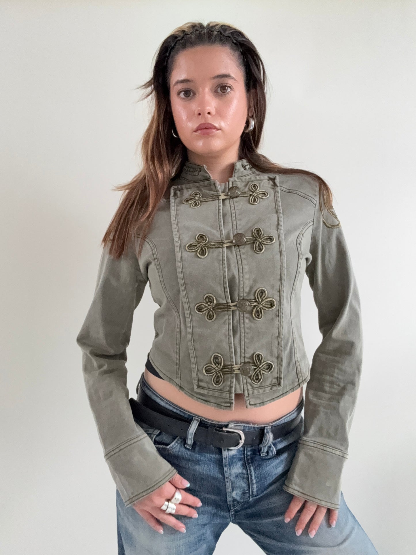 Jane Norman Cropped Military Jacket (UK12)