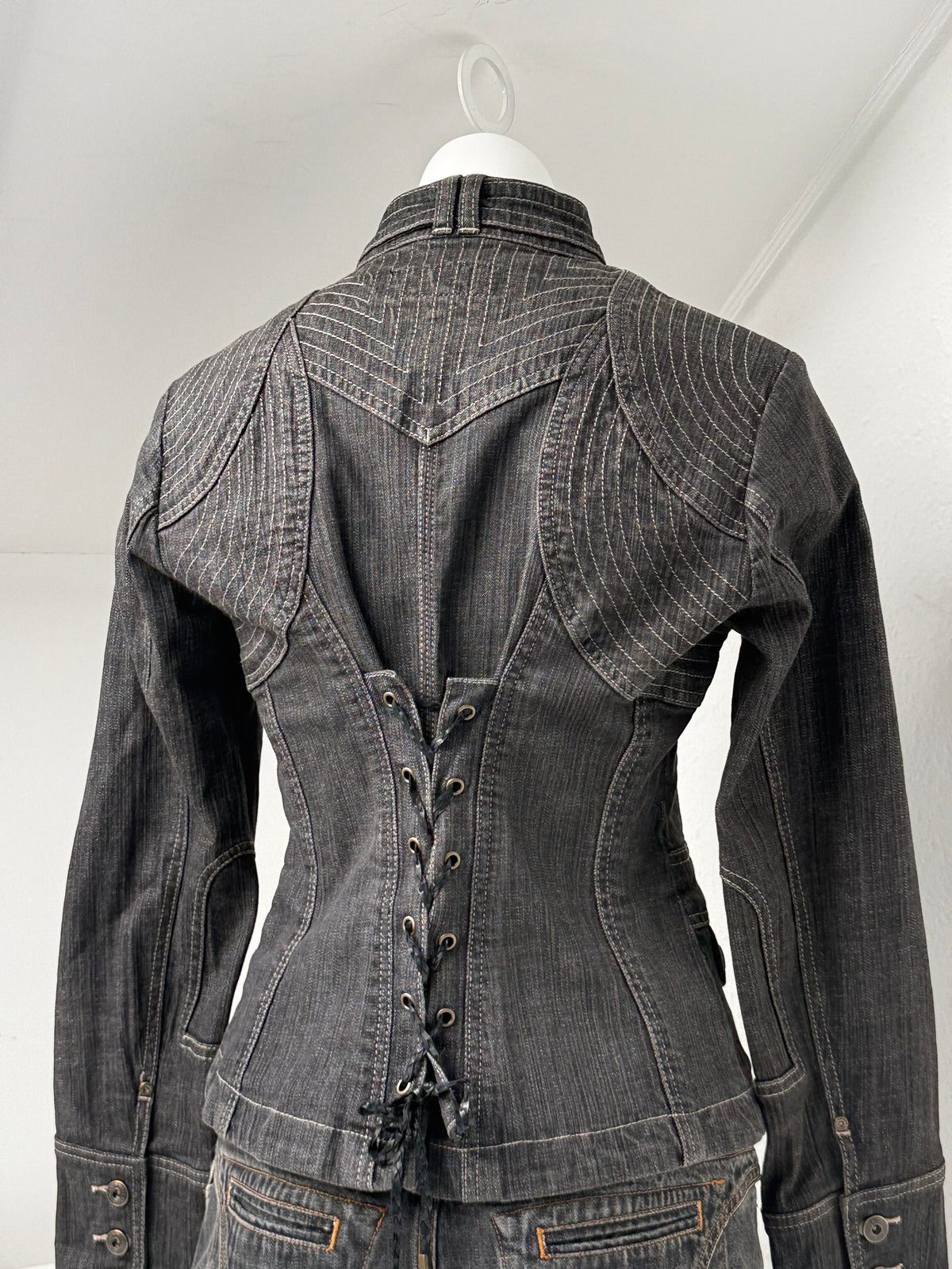 Karen Millen Denim Corset Jacket (UK14)