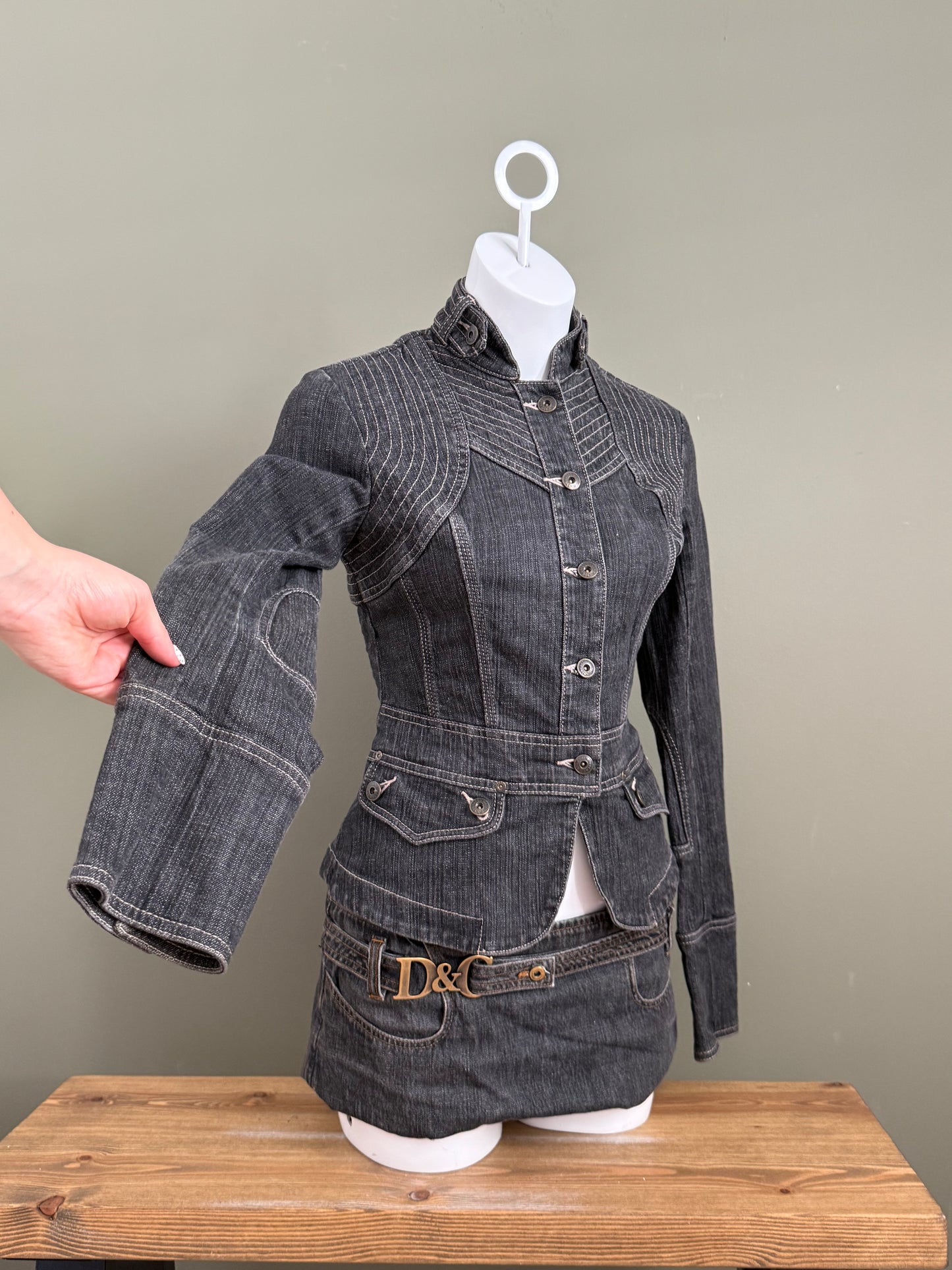 Karen Millen Denim Corset Jacket (UK10)