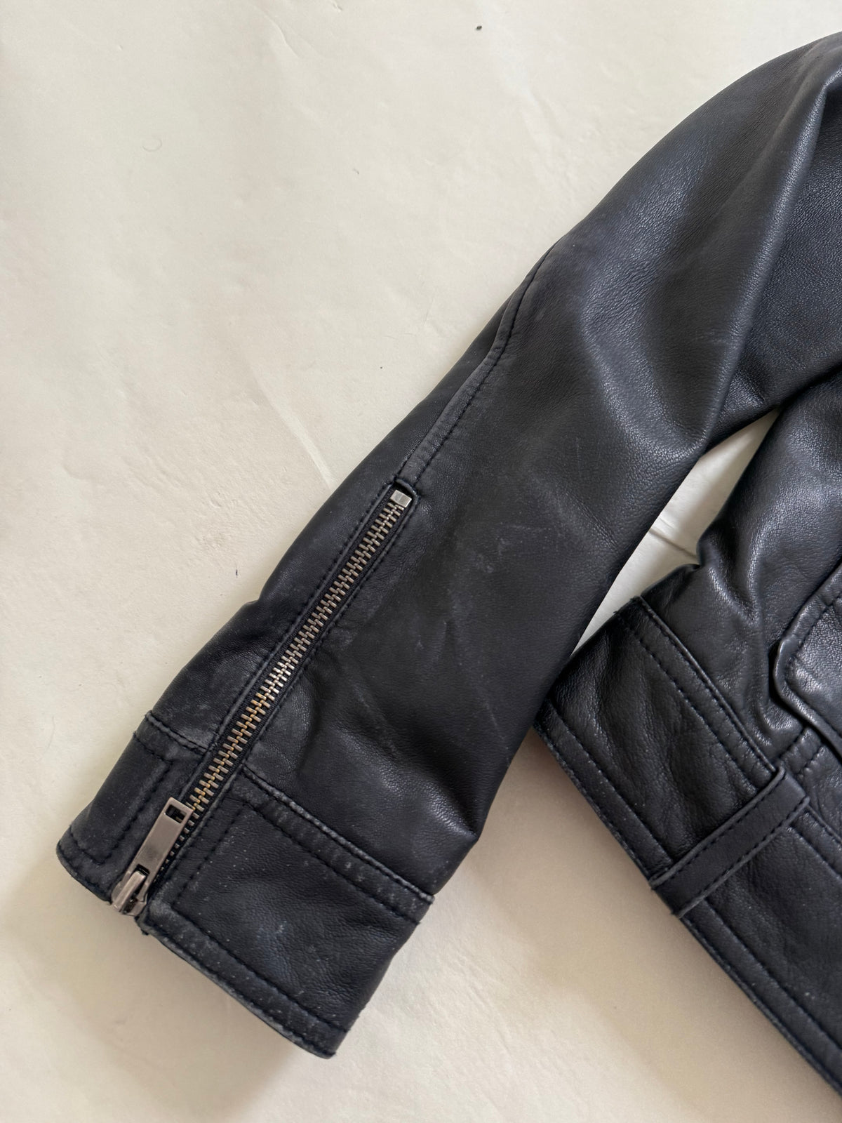Leather Fitted Jacket (UK10)
