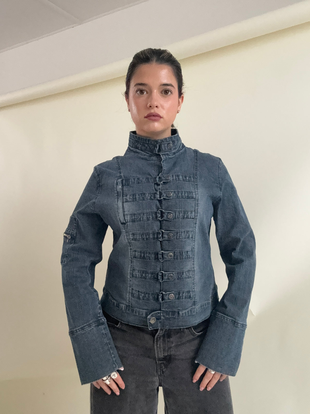 Denim Military Jacket (M)