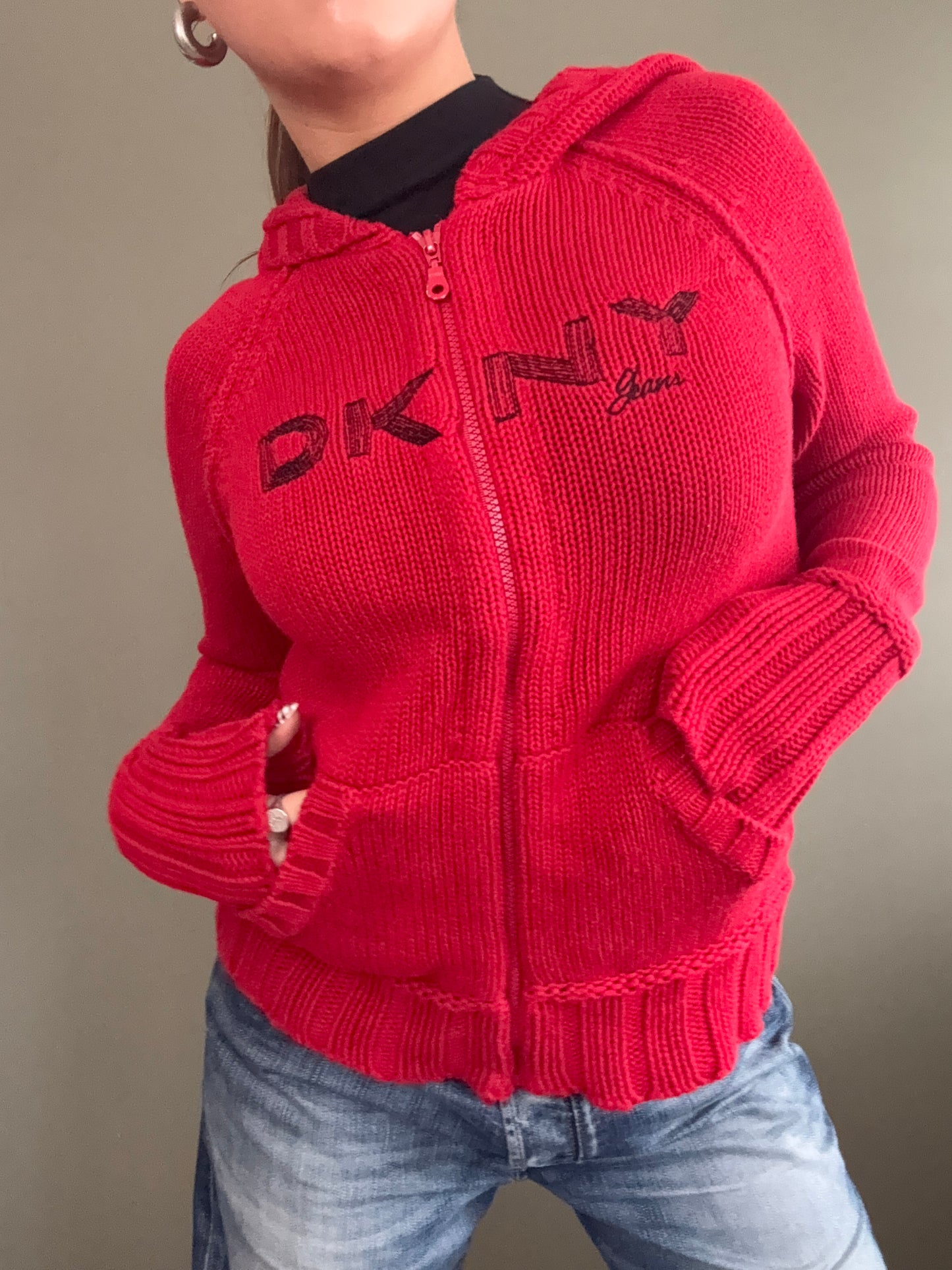 DKNY Knit Zip Jumper (L)