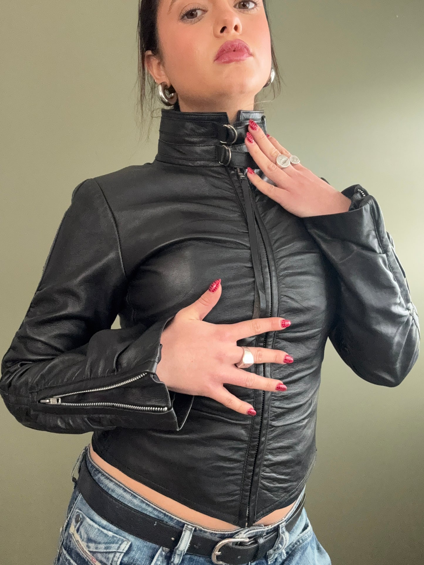 Fitted Leather Jacket (UK10)