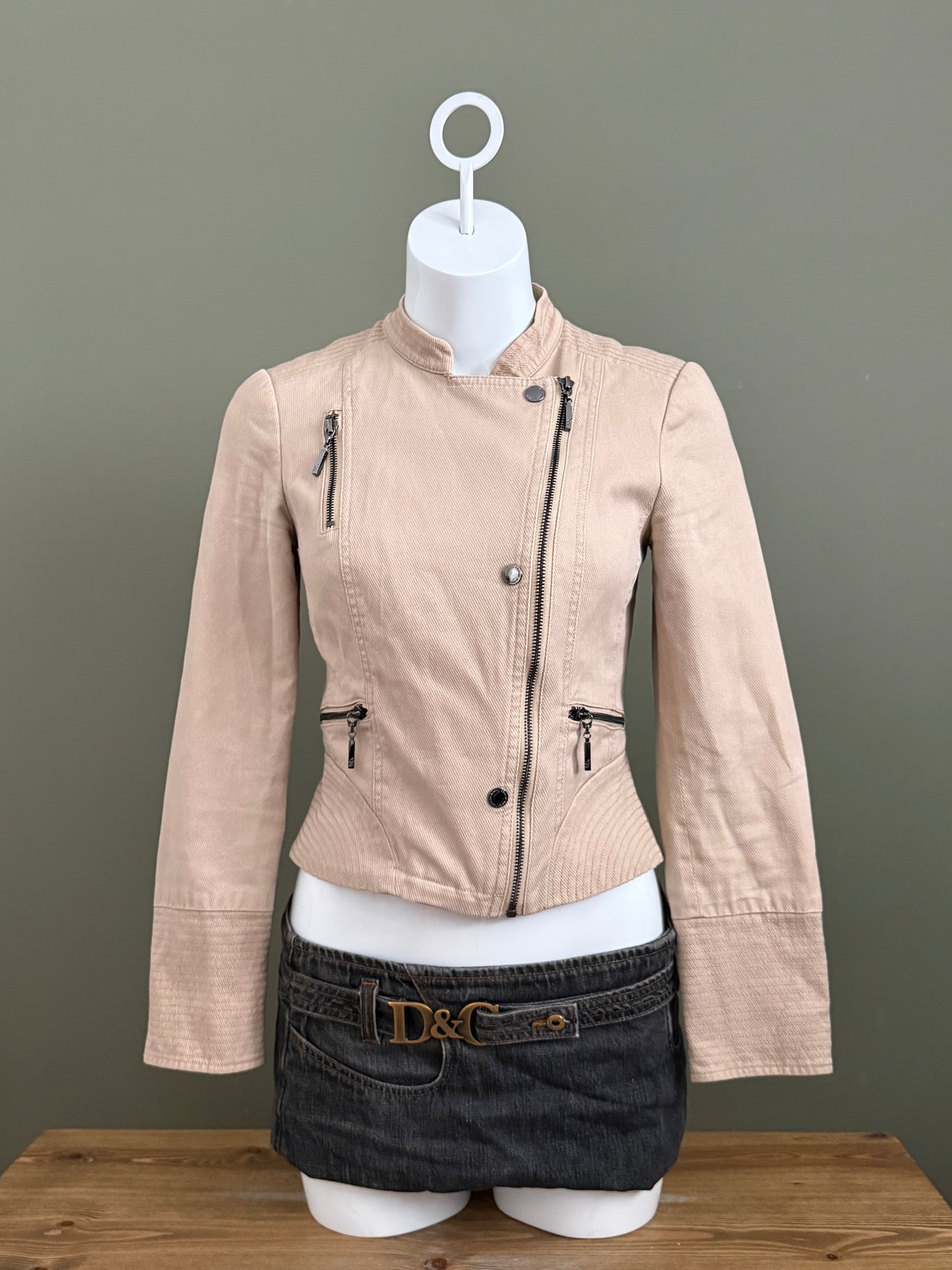 Asymmetric Zip Military Jacket (UK8)