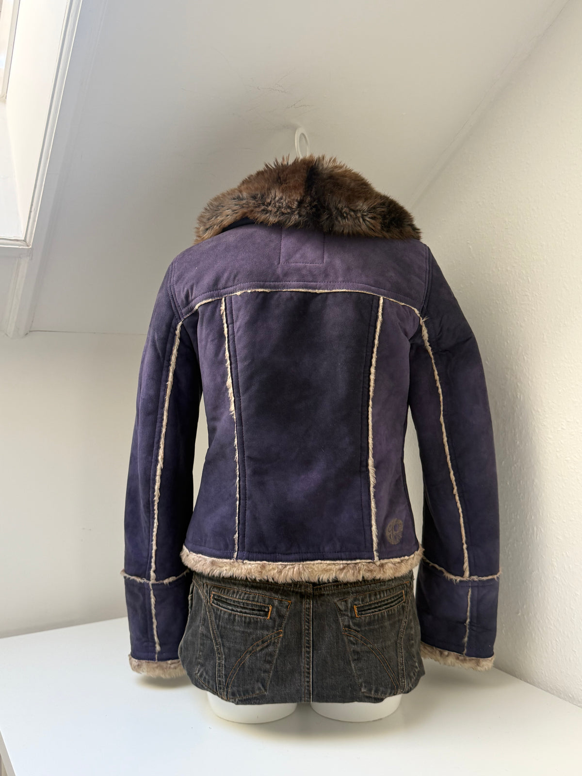 Miss Sixty Purple Faux Fur Jacket (L)