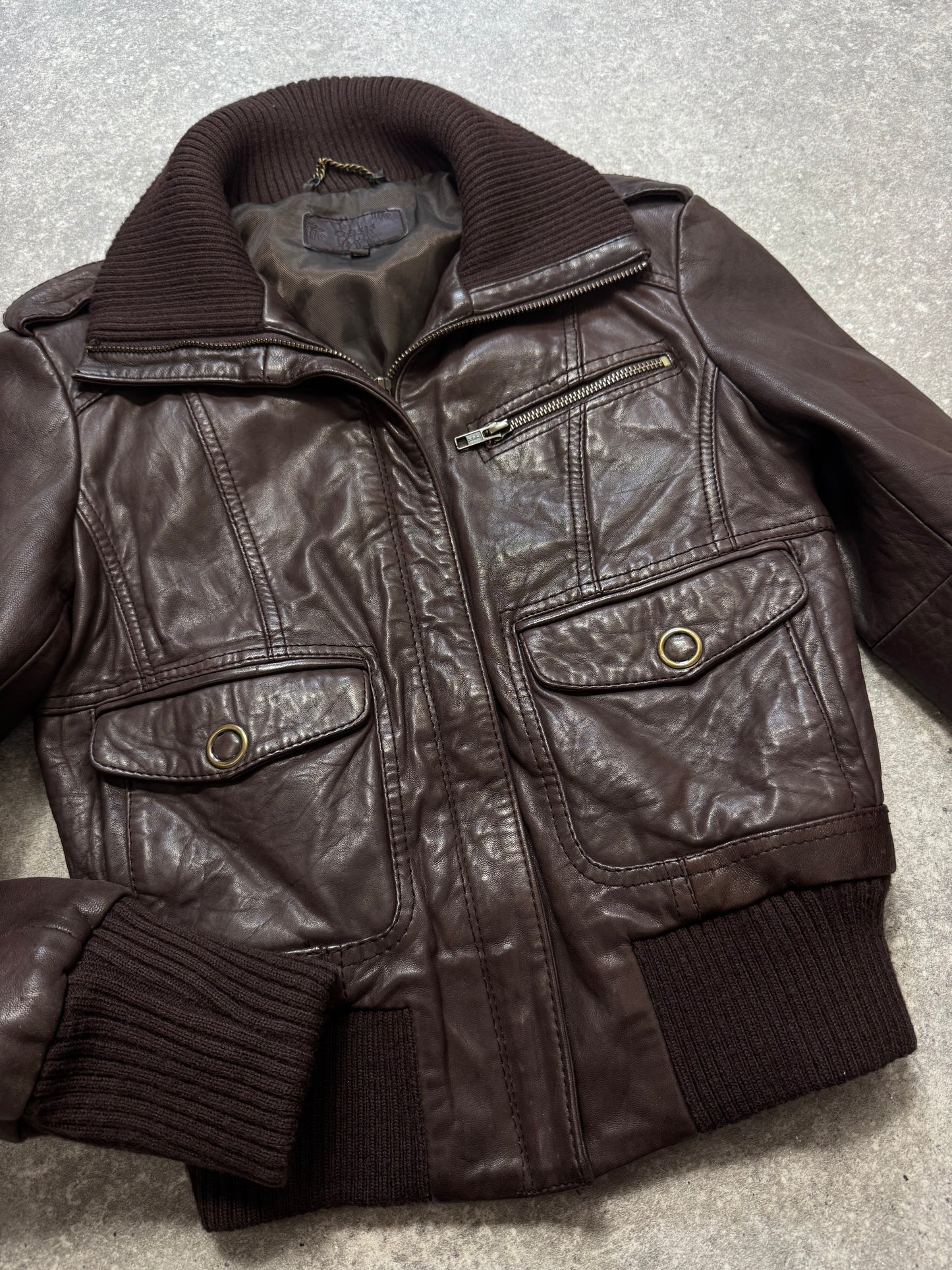 Brown Vintage Leather Jacket (UK10)