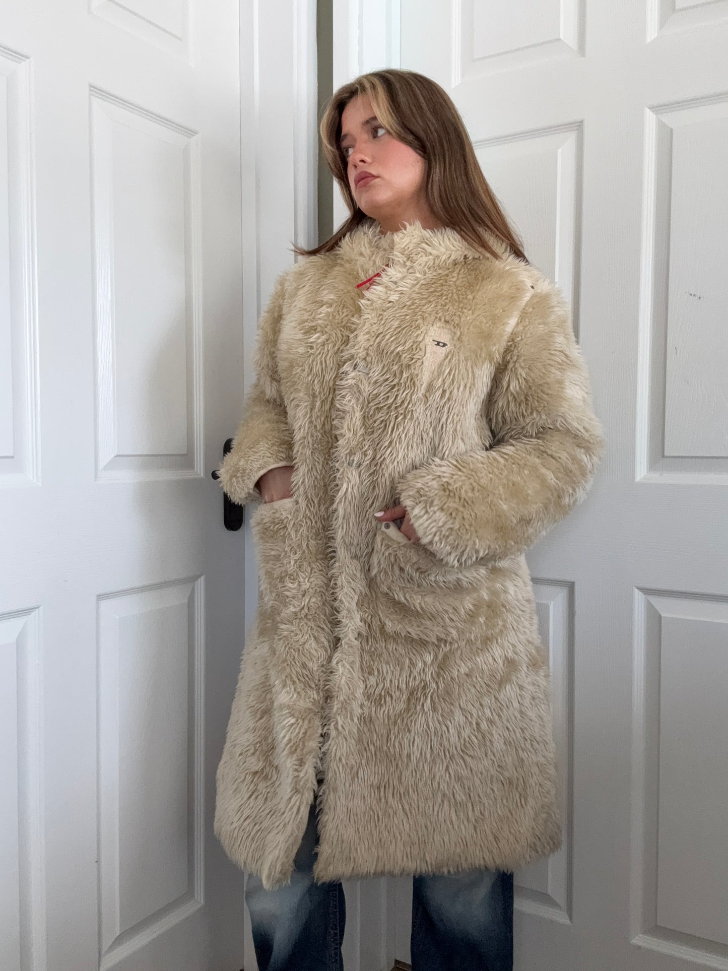 Diesel Faux Fur Yetti Coat (S)