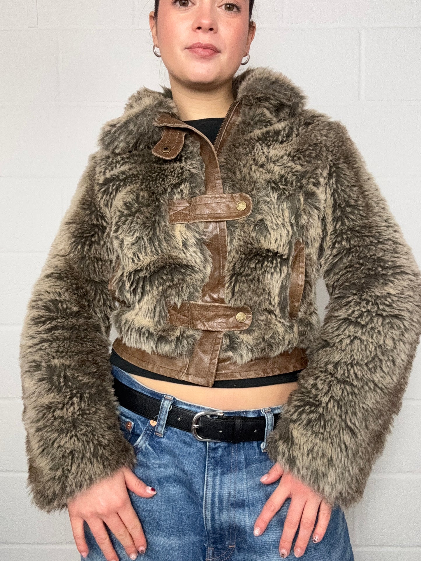 Y2K Faux Fur Jacket (UK8)