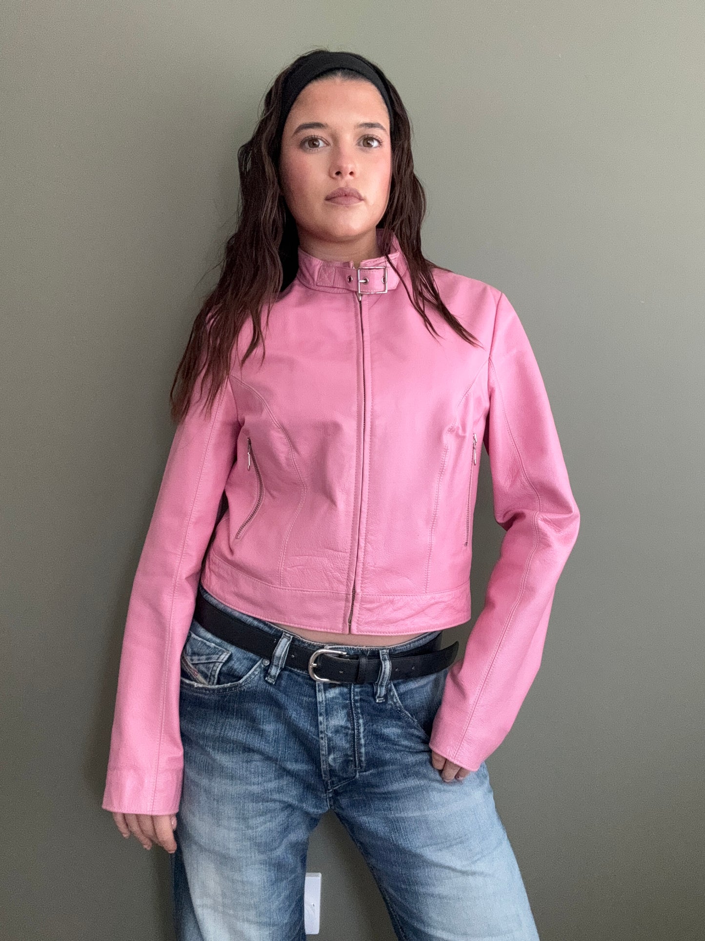 Pink Leather Jacket (S)