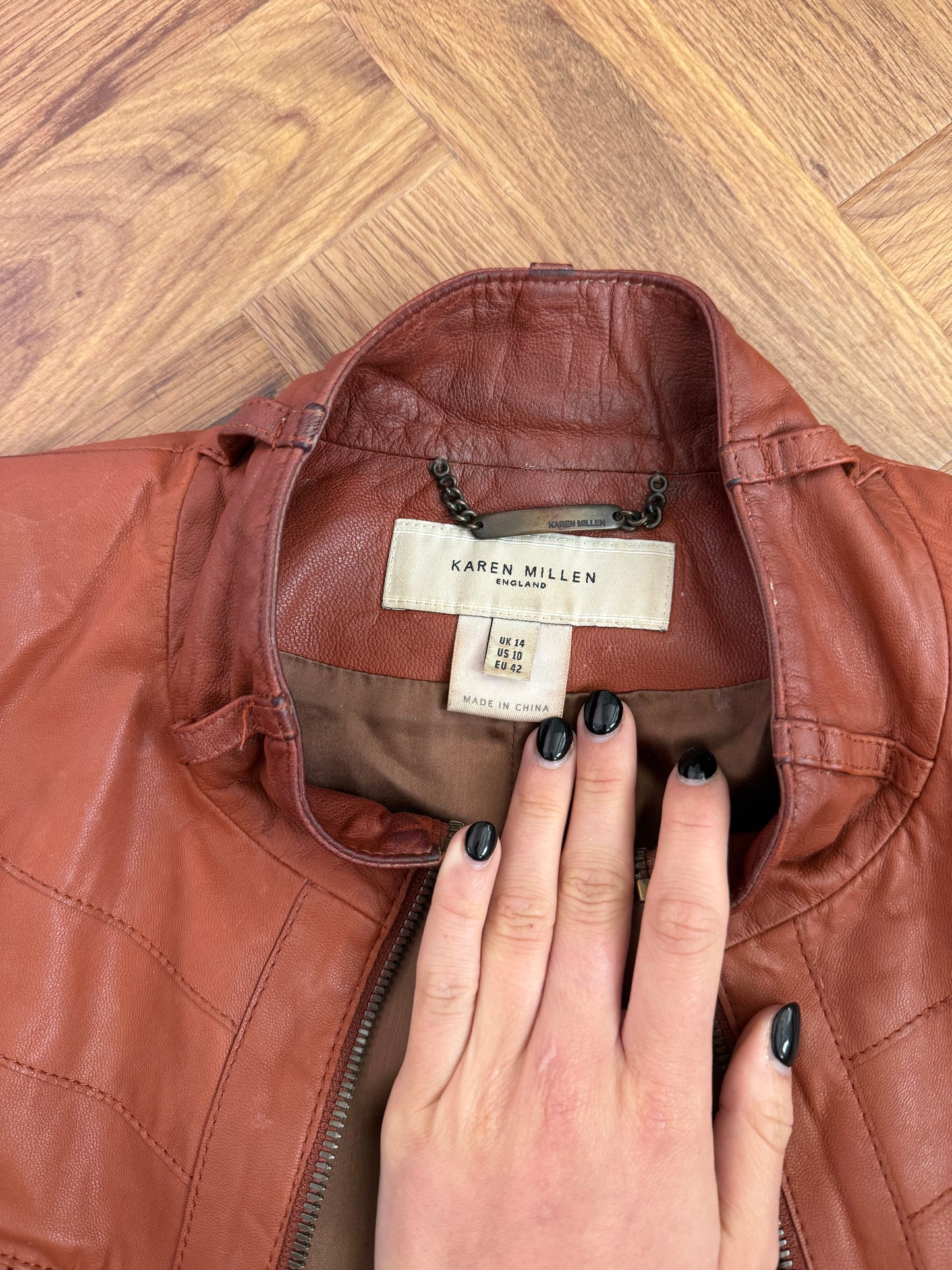 Karen Millen Leather Jacket (UK14)