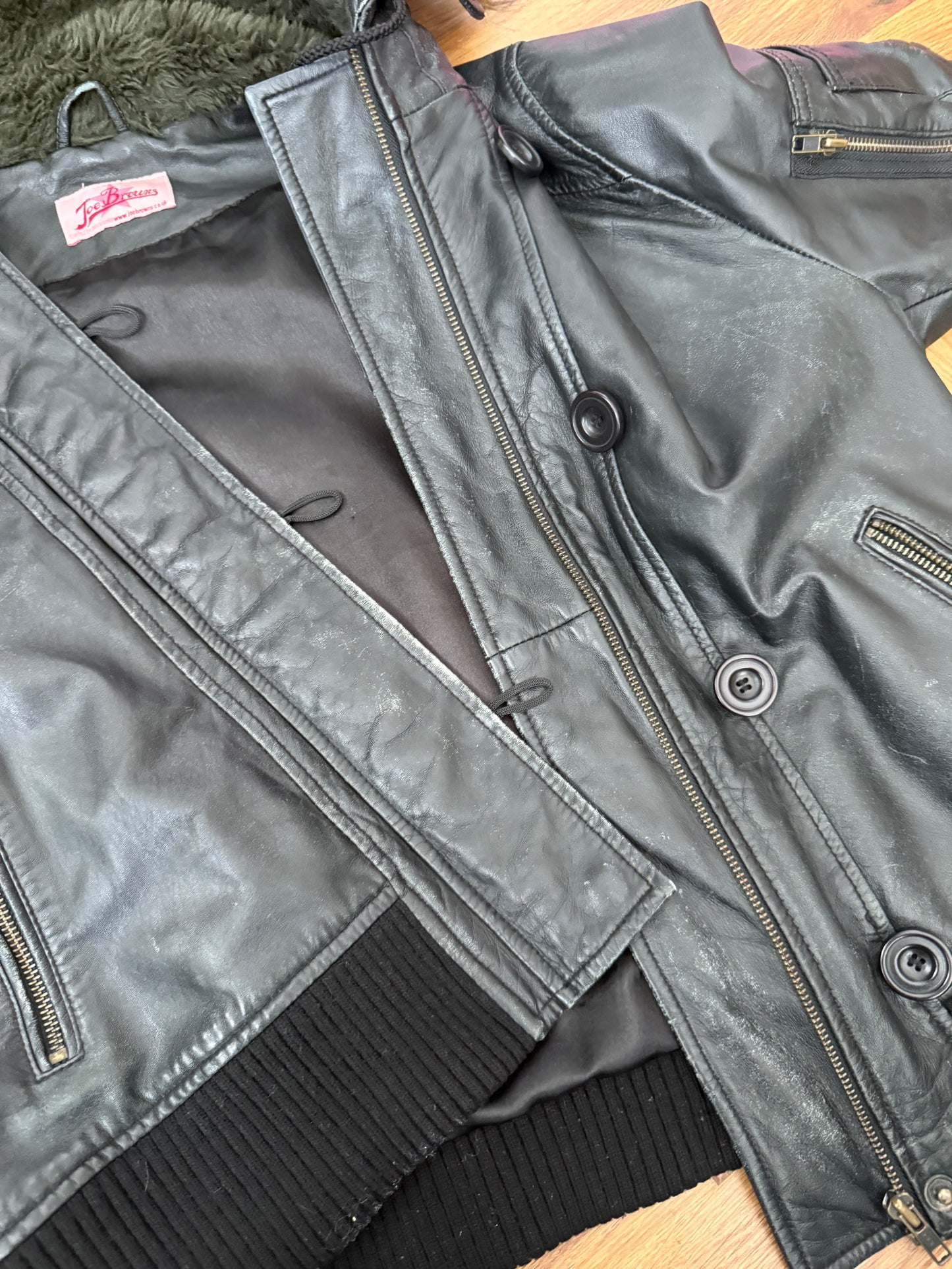 Joe Browns Leather Utility Jacket (UK18)