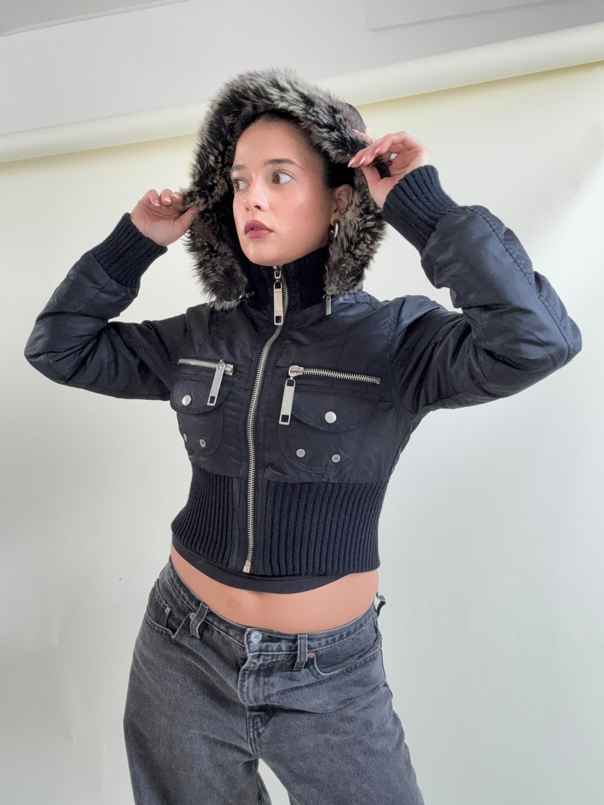 Y2K Fitted Puffer Jacket (UK8)