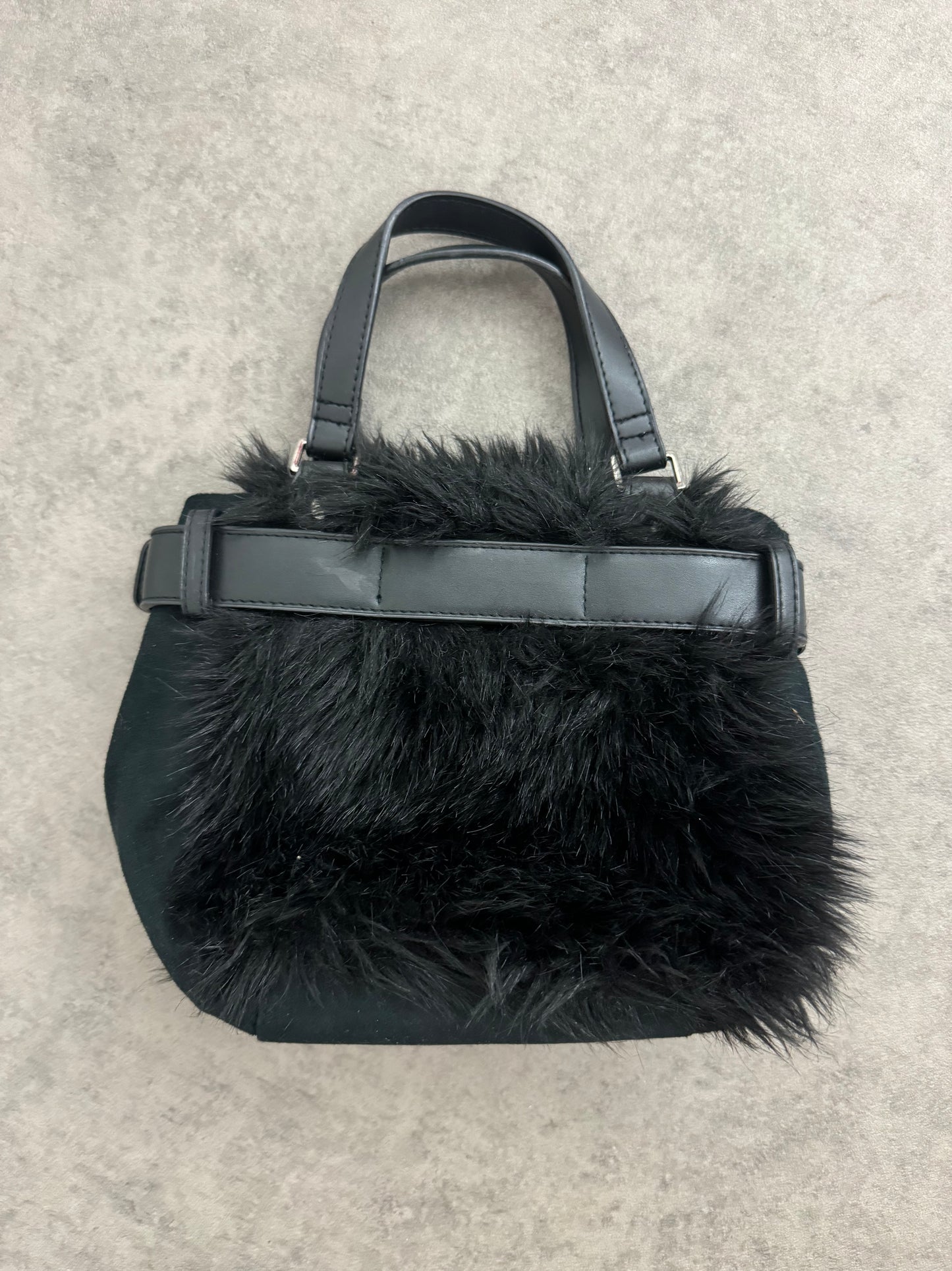 Black Faux Fur Mini Bag