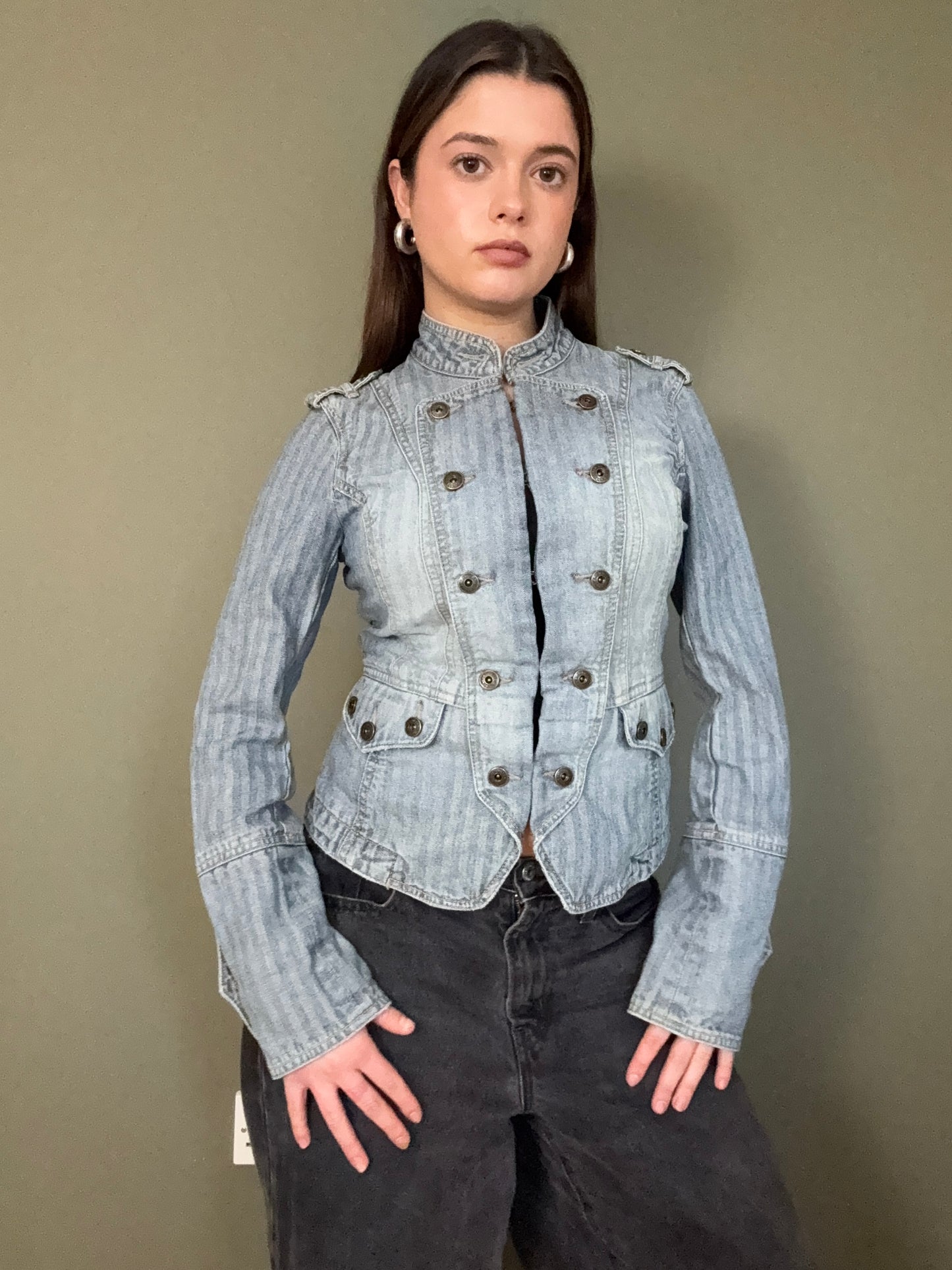 Karen Millen Denim Military Jacket (UK12)