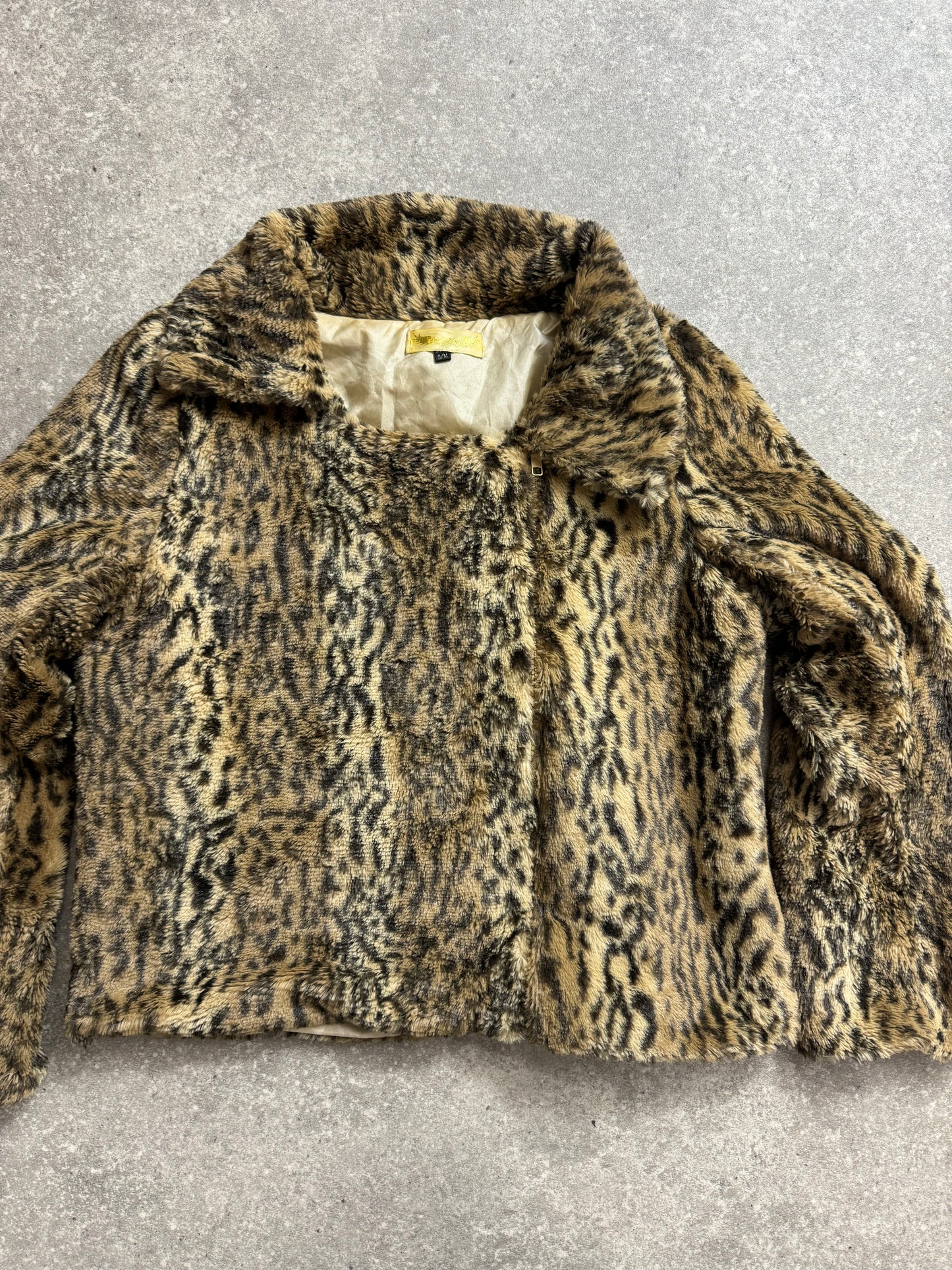 Y2K Leopard Faux Fur Jacket