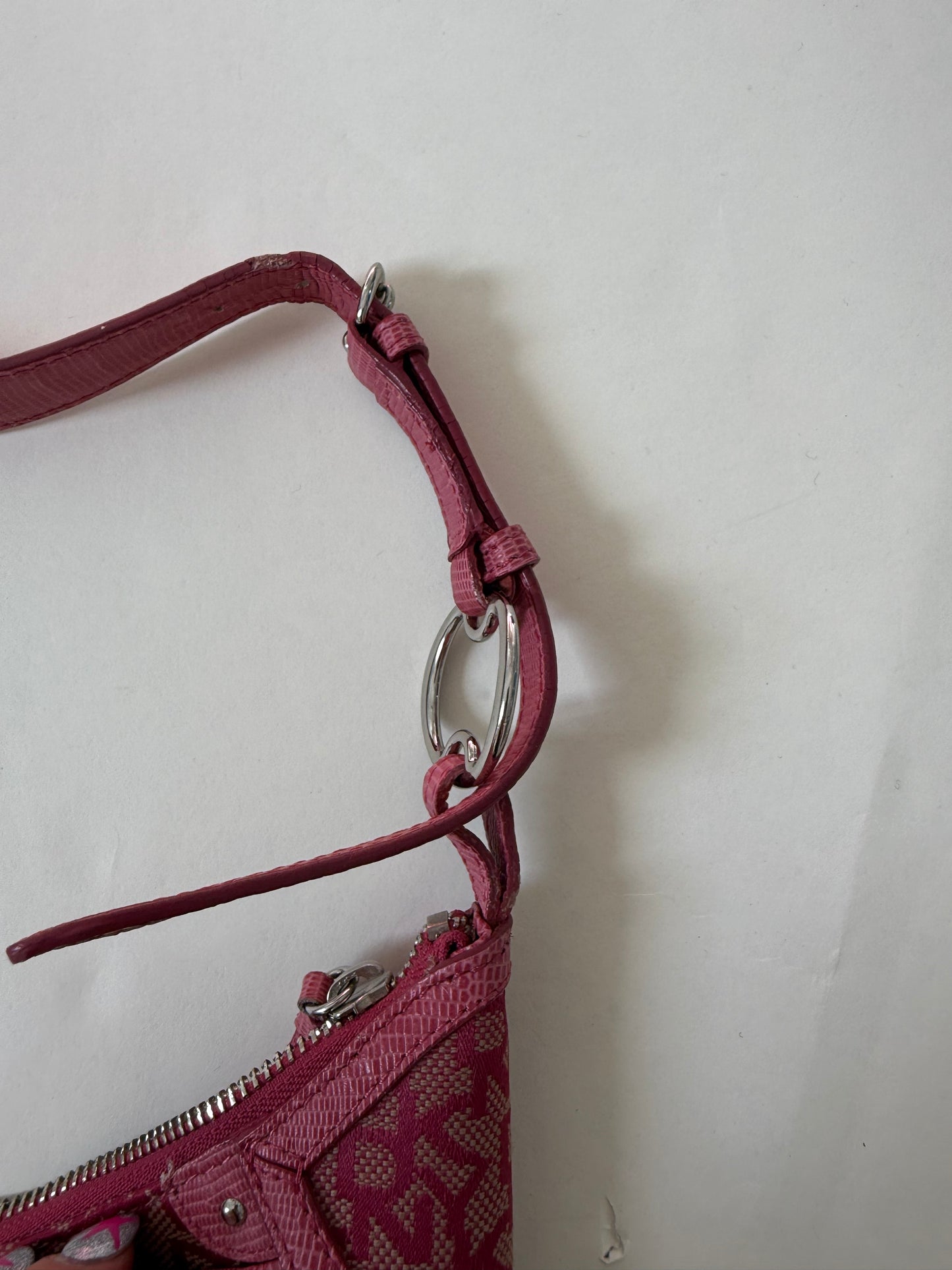 DKNY Pink Tassle Shoulder Bag