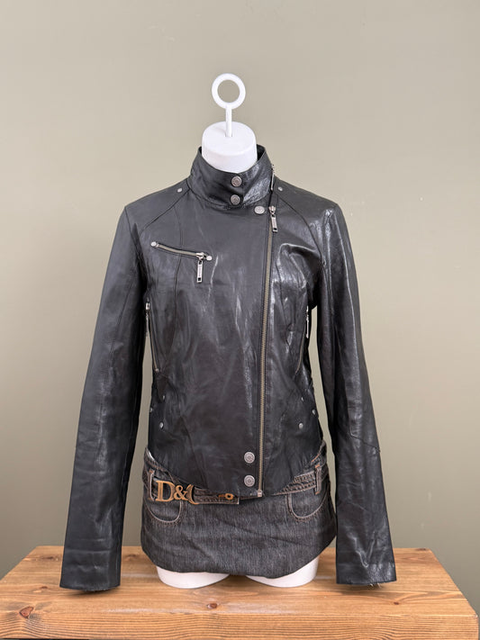 Leather Biker Jacket (UK14)