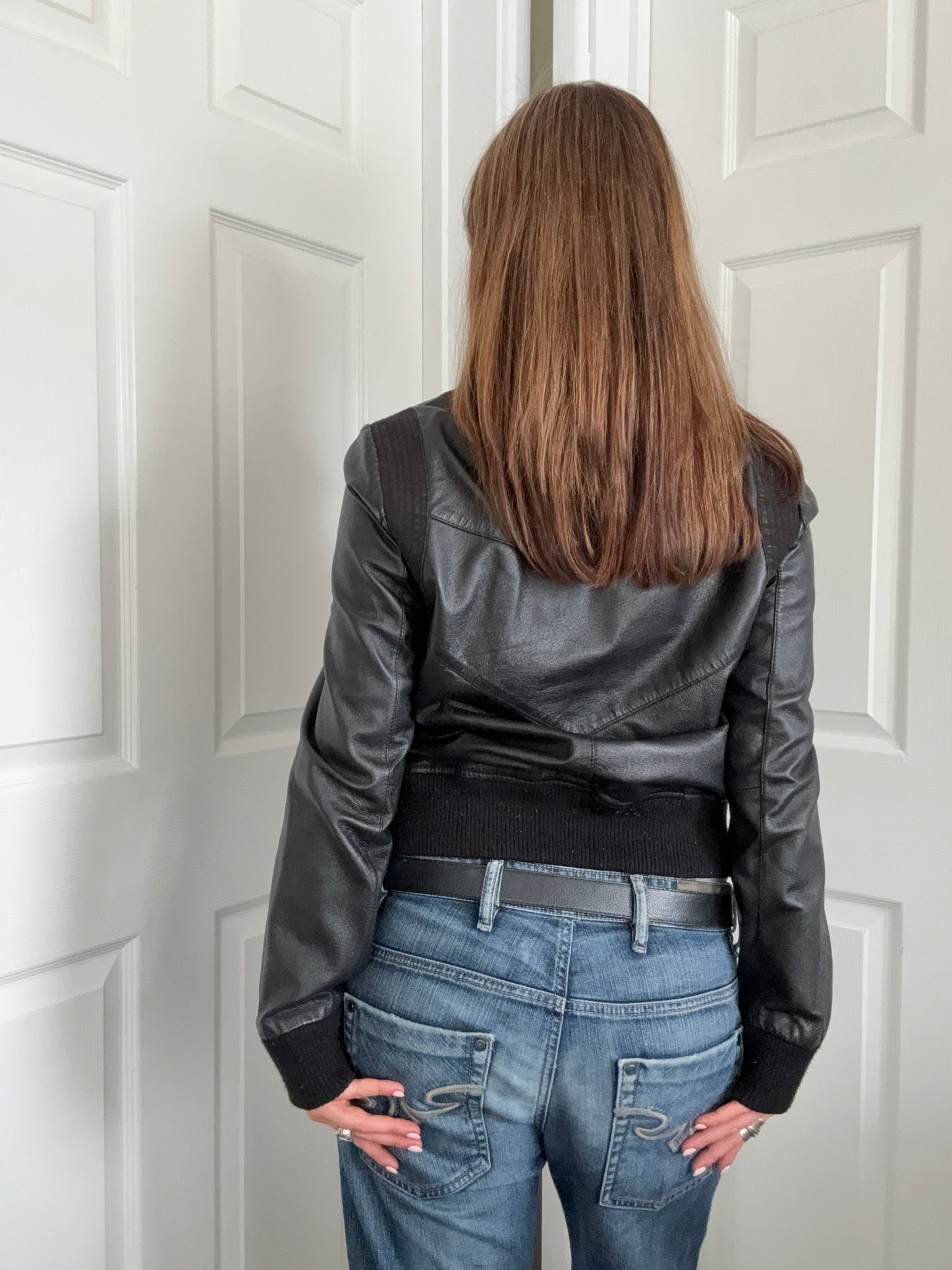 Bench Leather Bomber Jacket (M)