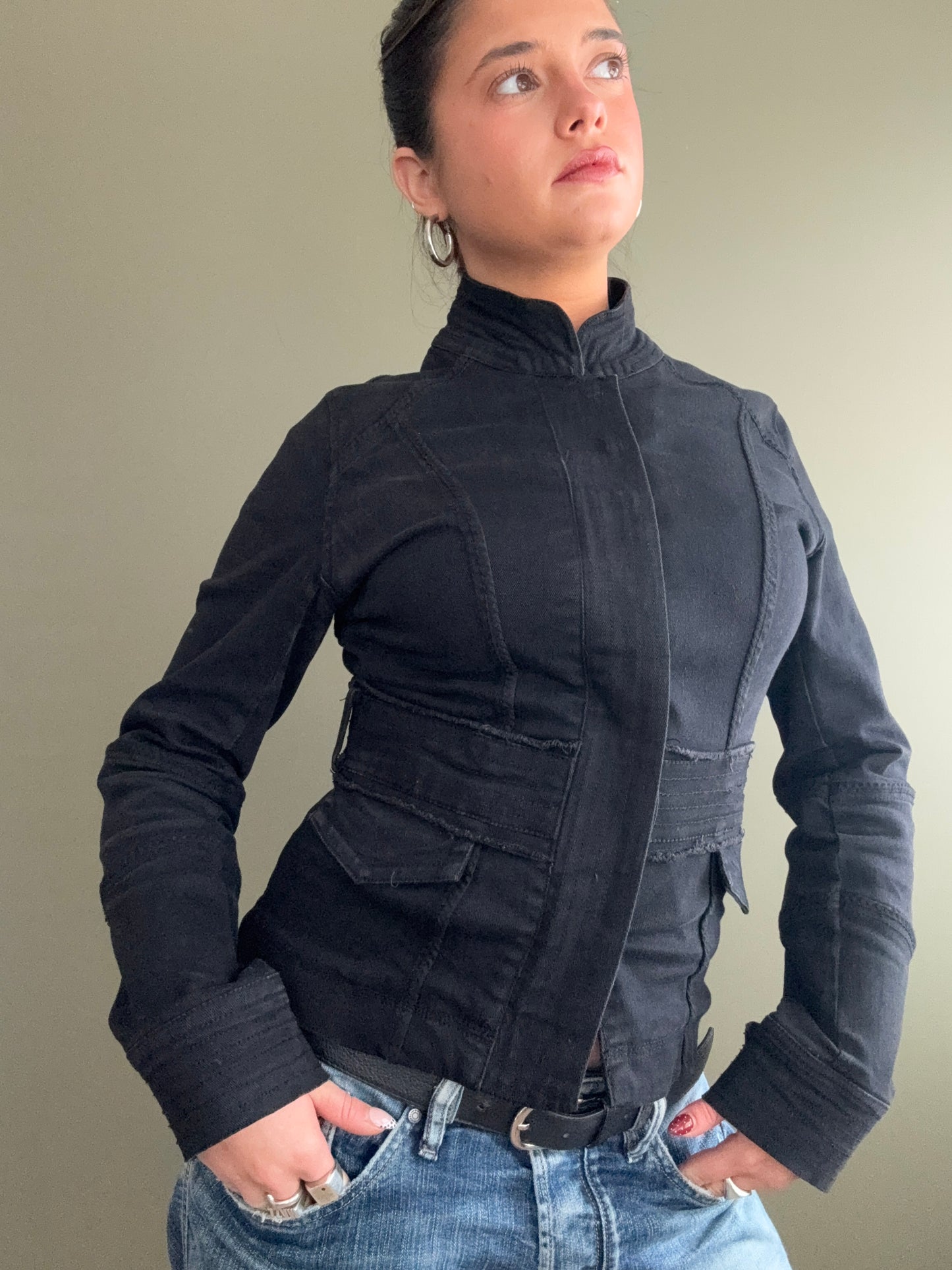 Jane Norman Fitted Black Jacket (UK10)