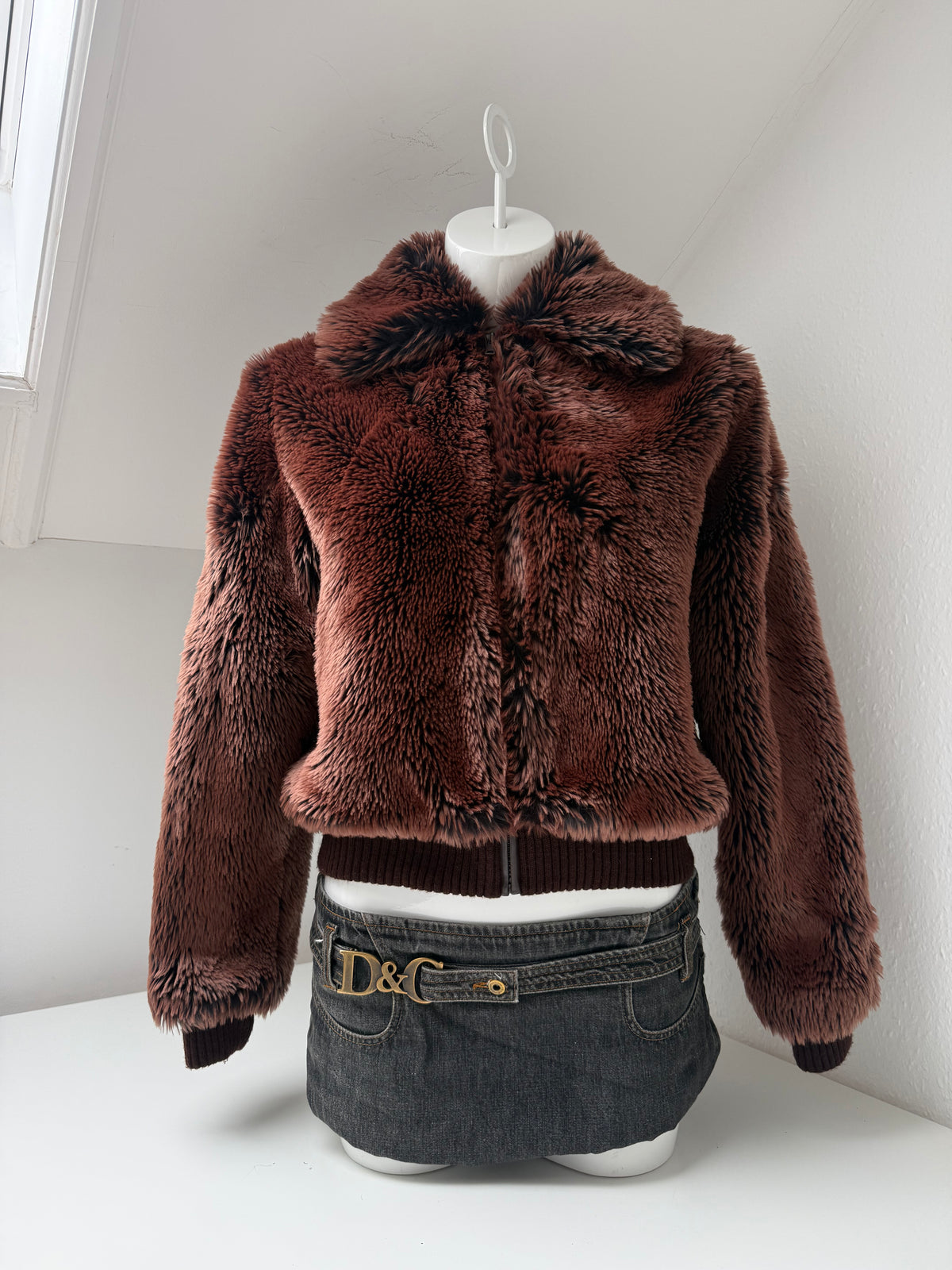 Y2K Faux Fur Jacket (UK12)
