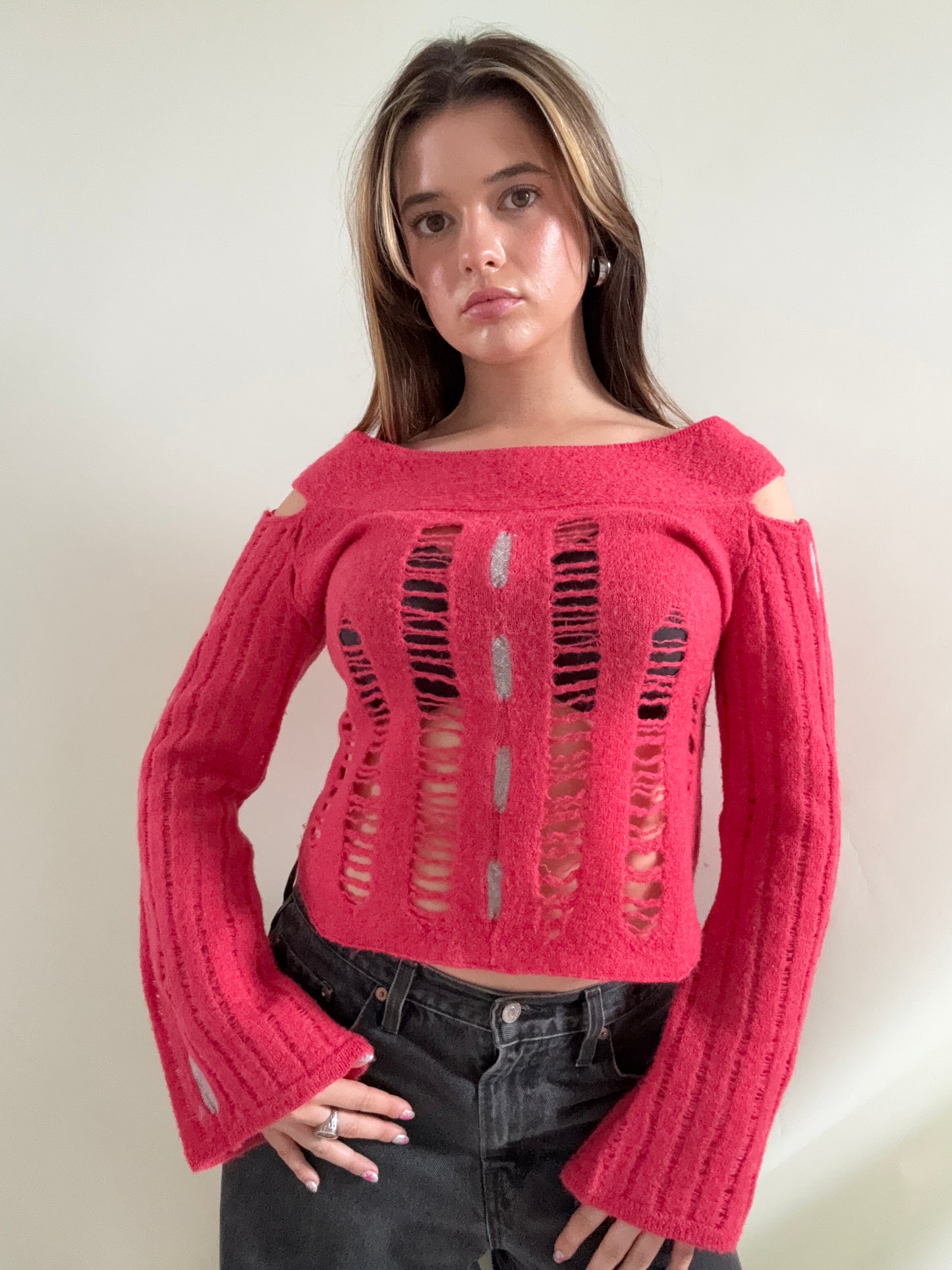 Firetrap Wool Distressed Jumper (M)
