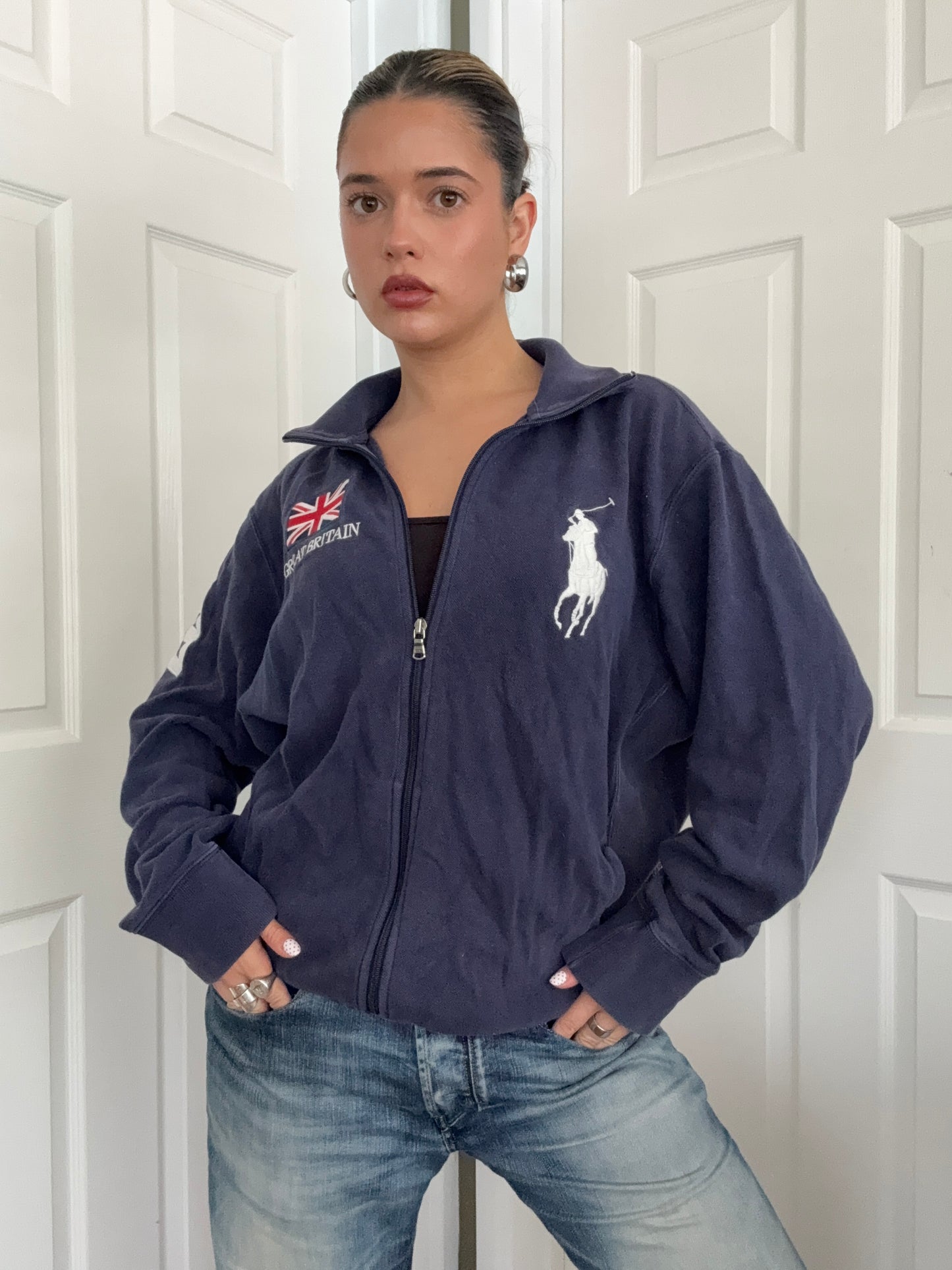 Vintage Ralph Lauren Great Britain Zip Jumper (L)