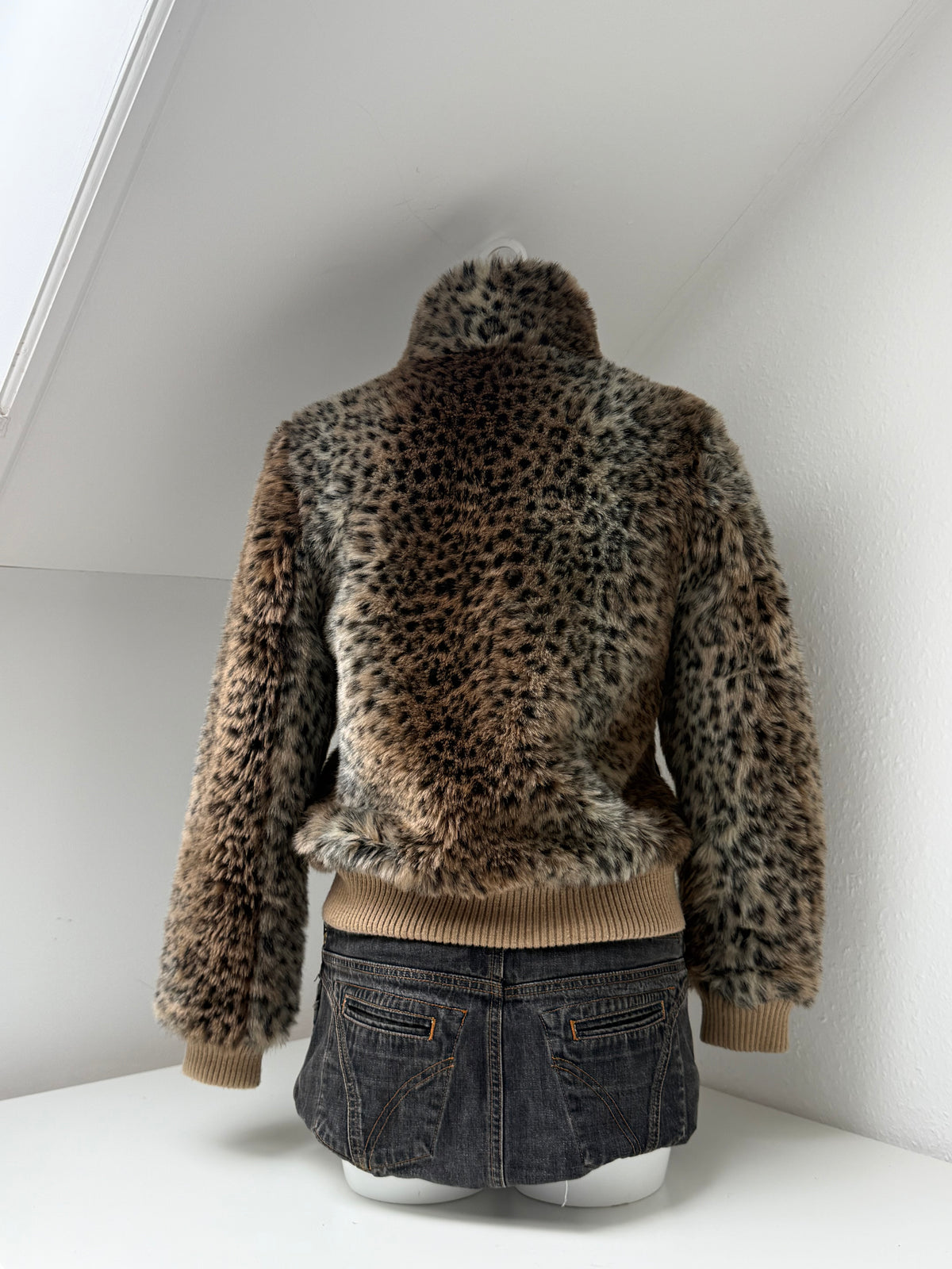 Leopard Faux Fur Jacket (UK10)