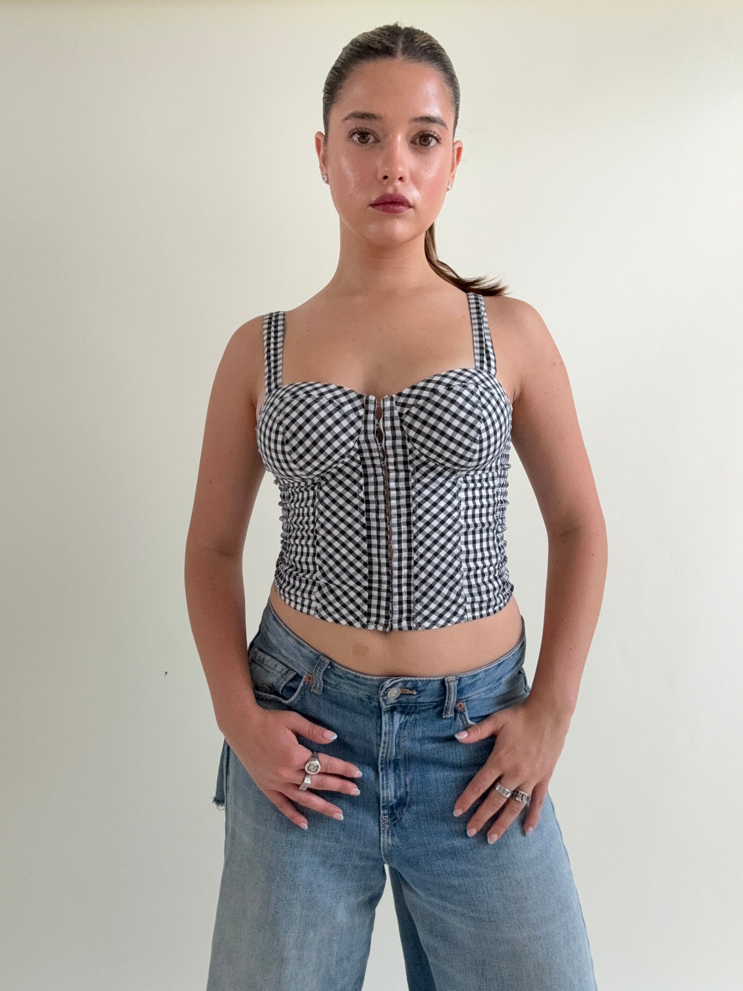 Guess Gingham Corset Top (XS)