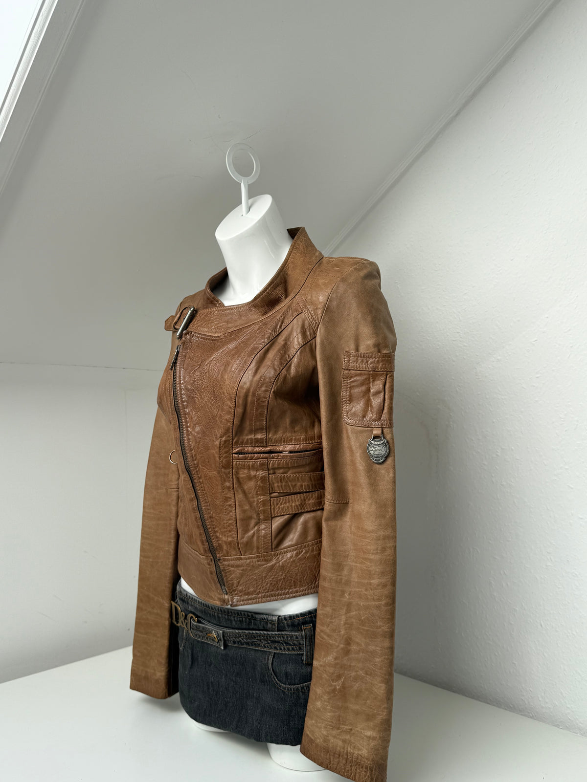 Vintage Diesel Leather Cropped Jacket (M)