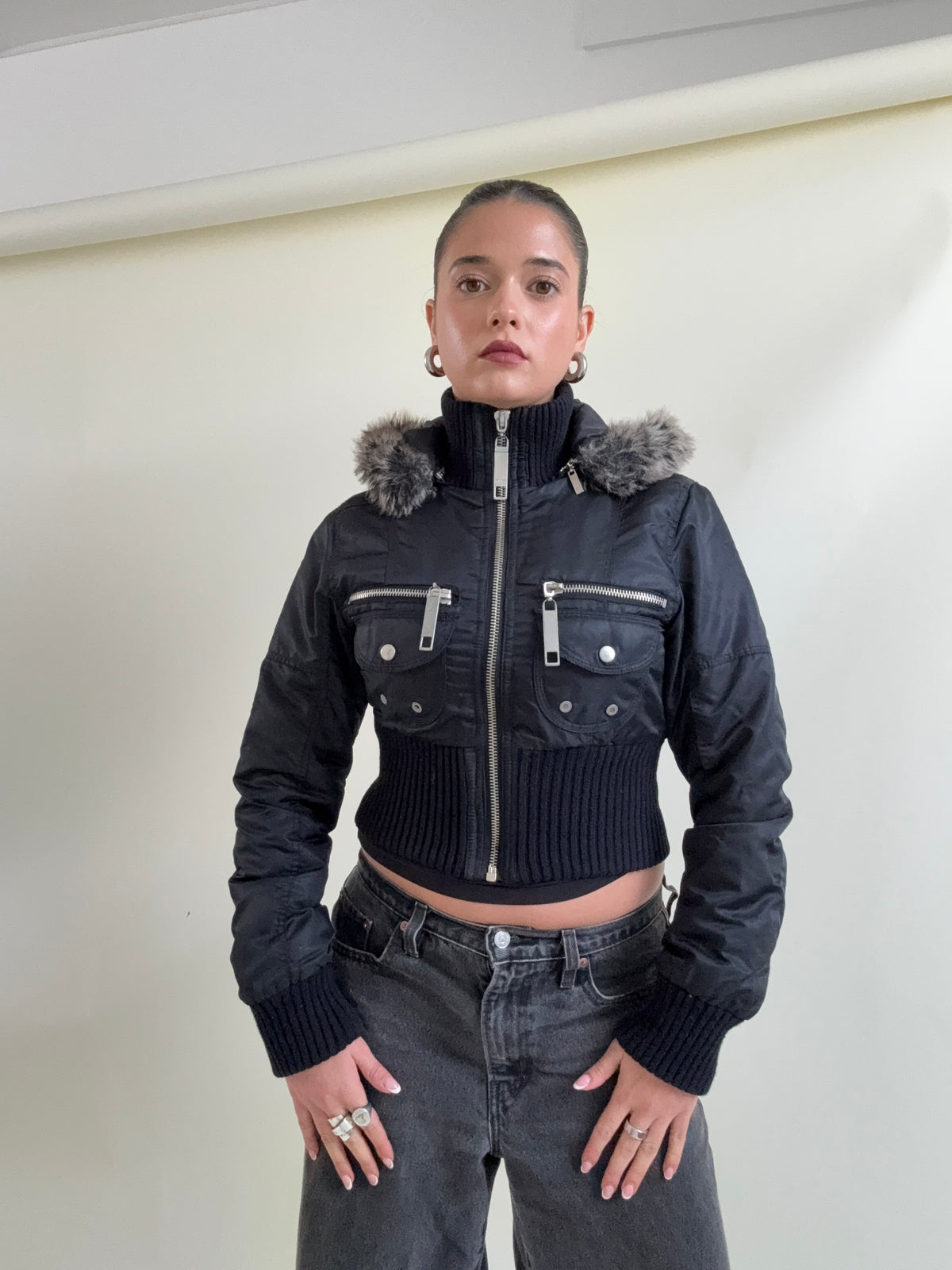 Y2K Fitted Puffer Jacket (UK8)
