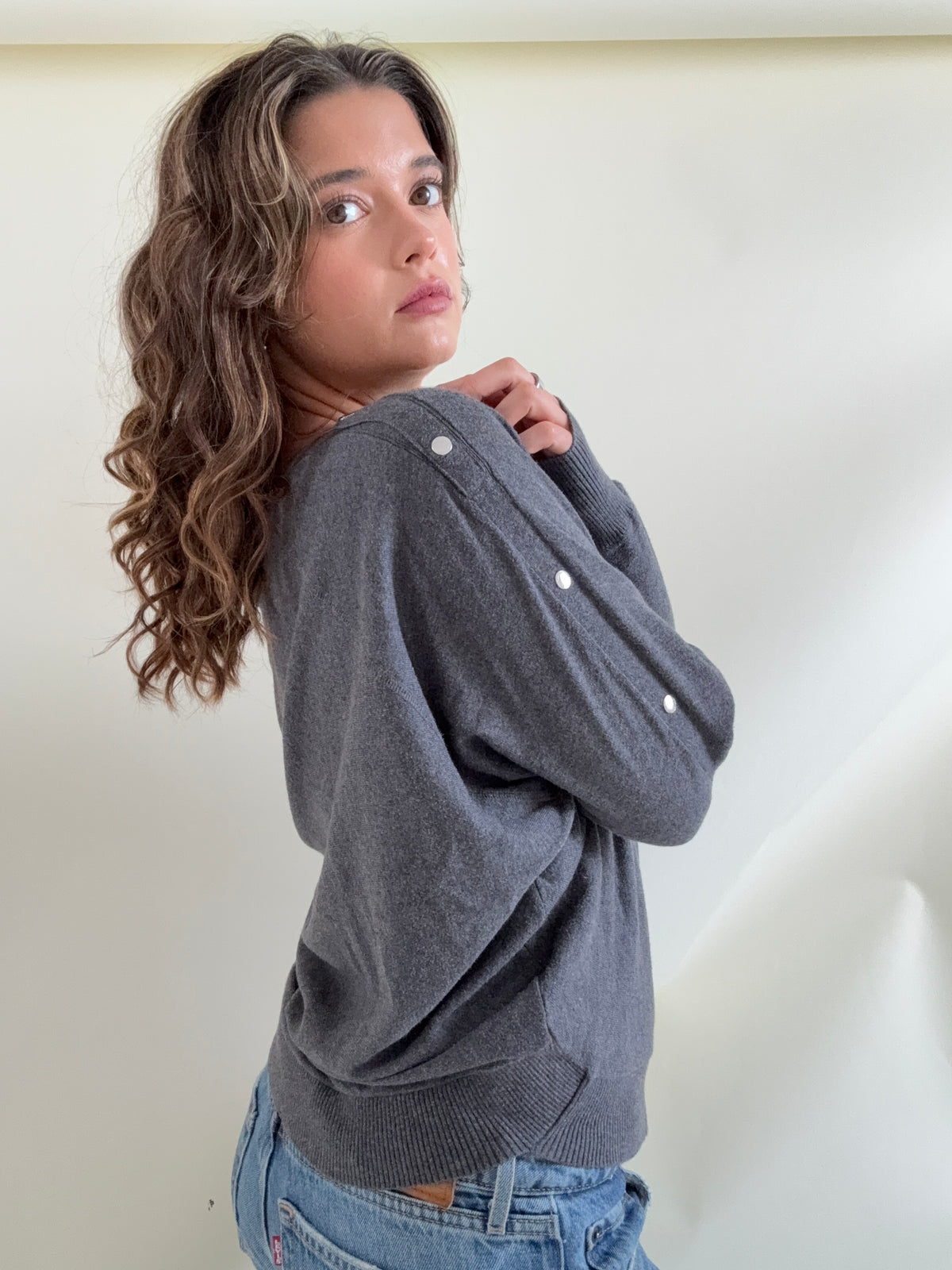 Allsaints Batwing Popper Jumper (M)