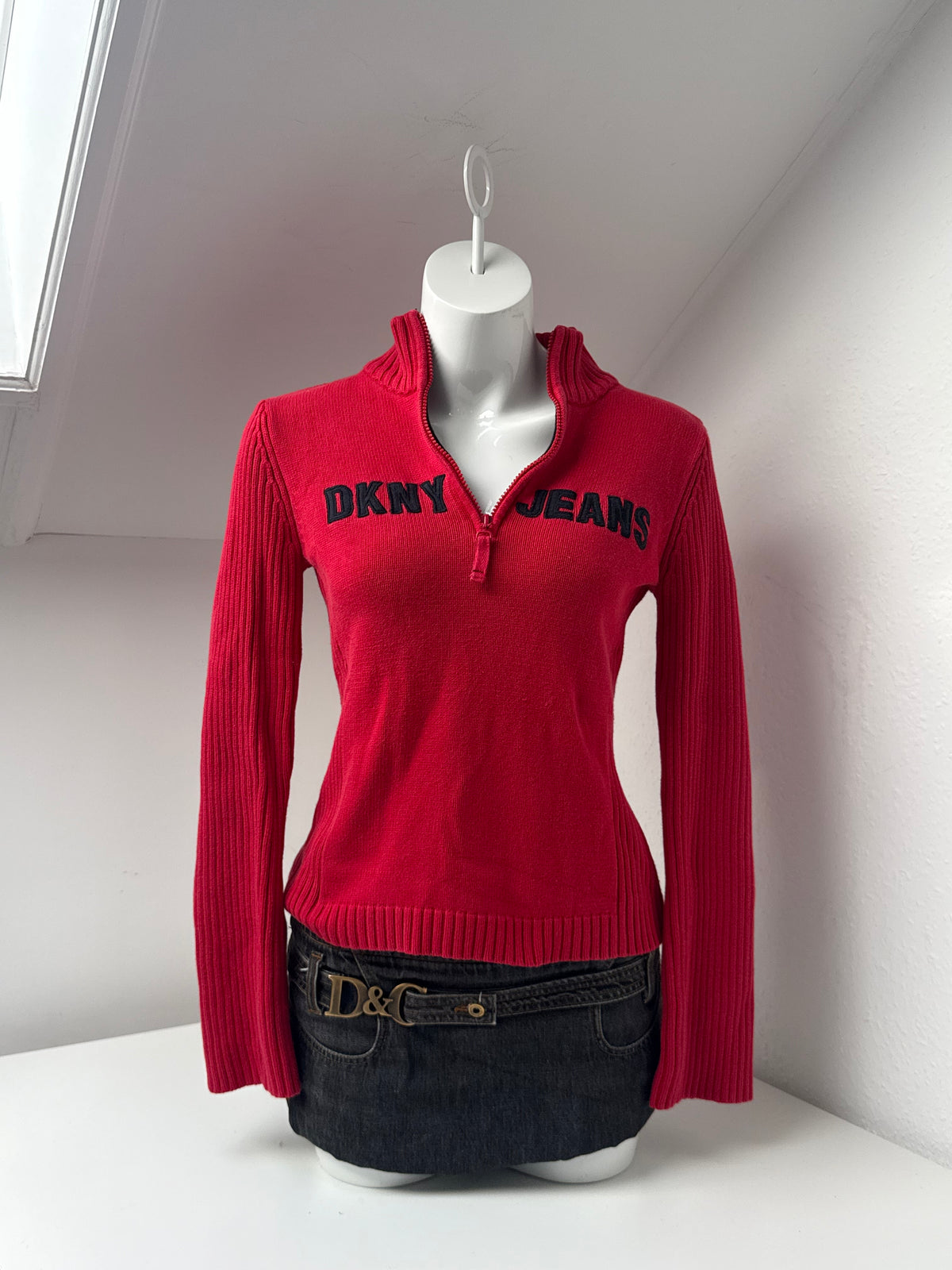 DKNY 1/4 Zip Knit Jumper (M)