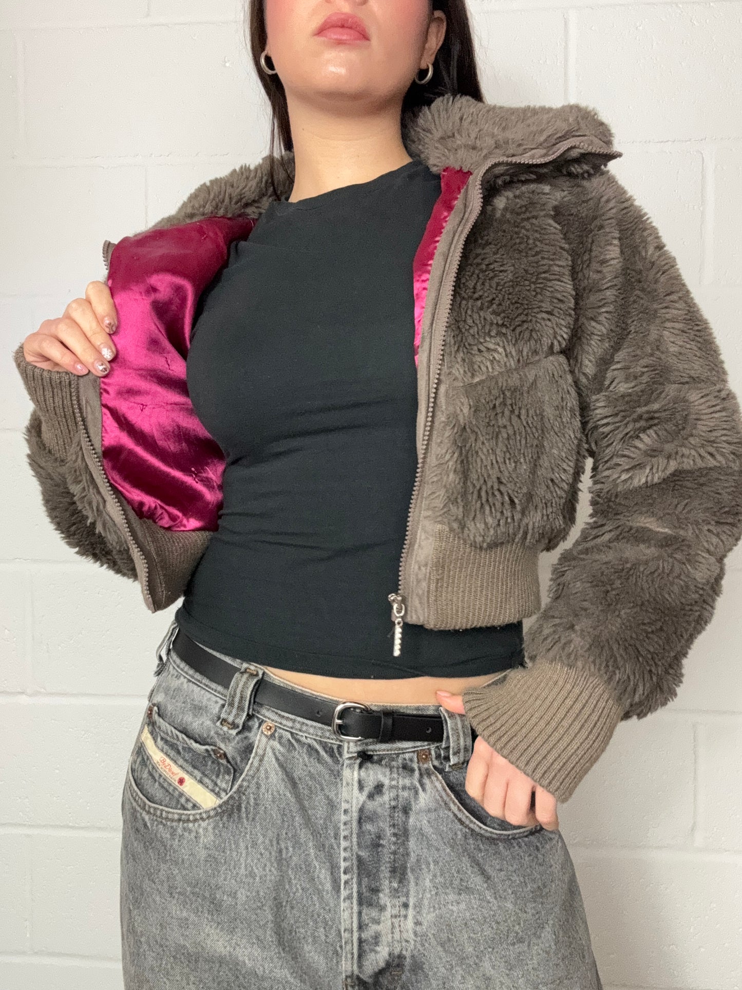 Y2K Faux Fur Jacket (XS)