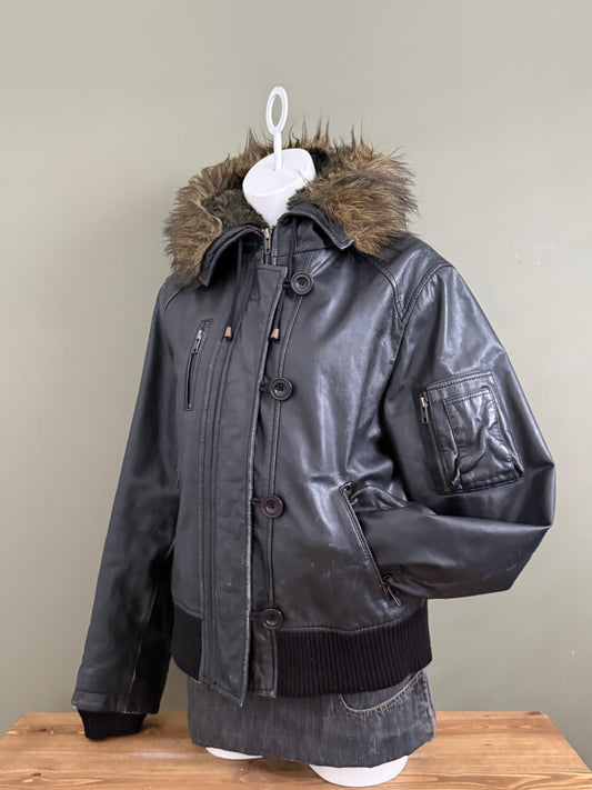 Joe Browns Leather Utility Jacket (UK18)