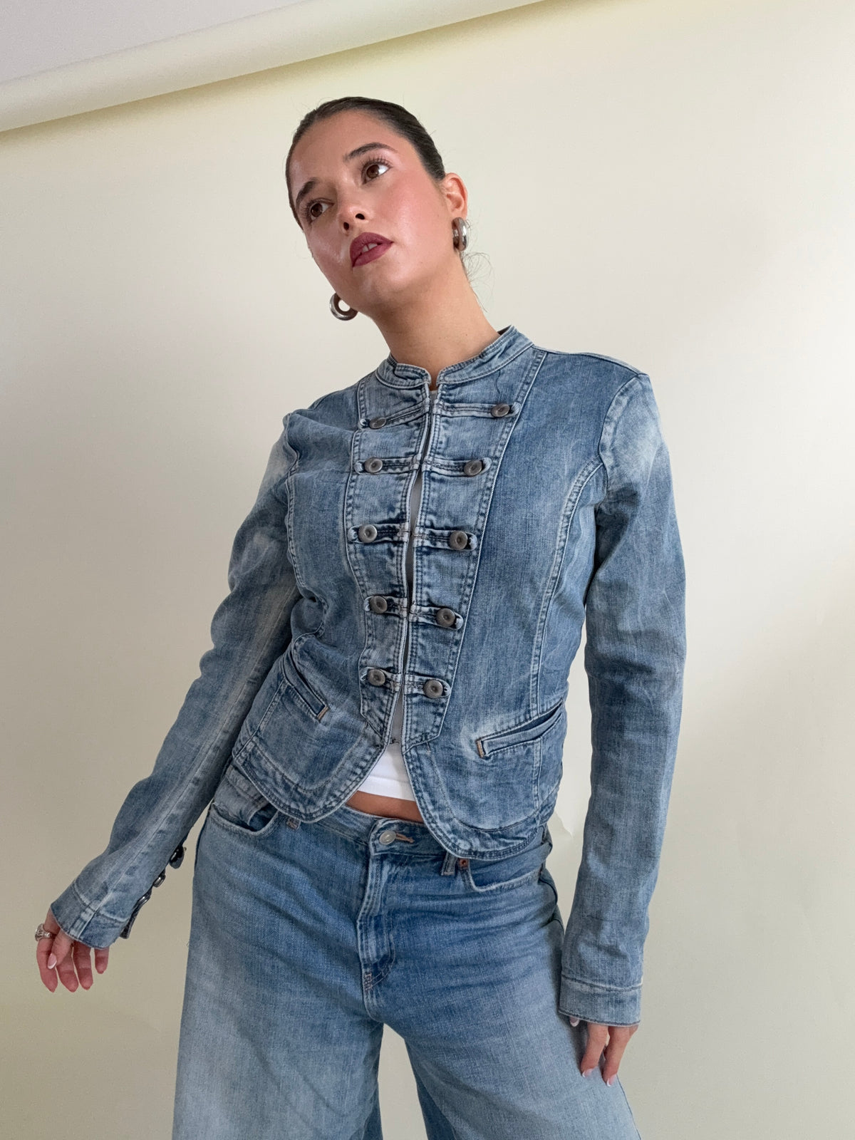 Denim Military Jacket (M)