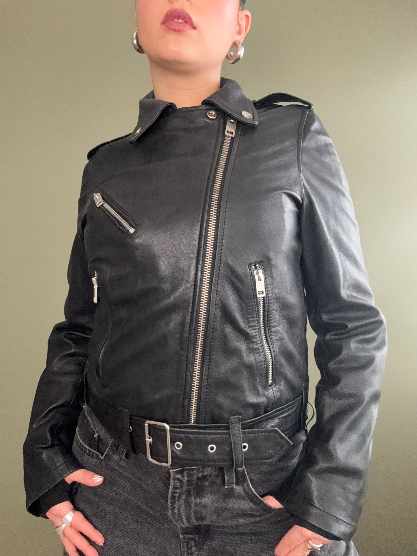 Diesel Corset Style Leather Jacket (XS)