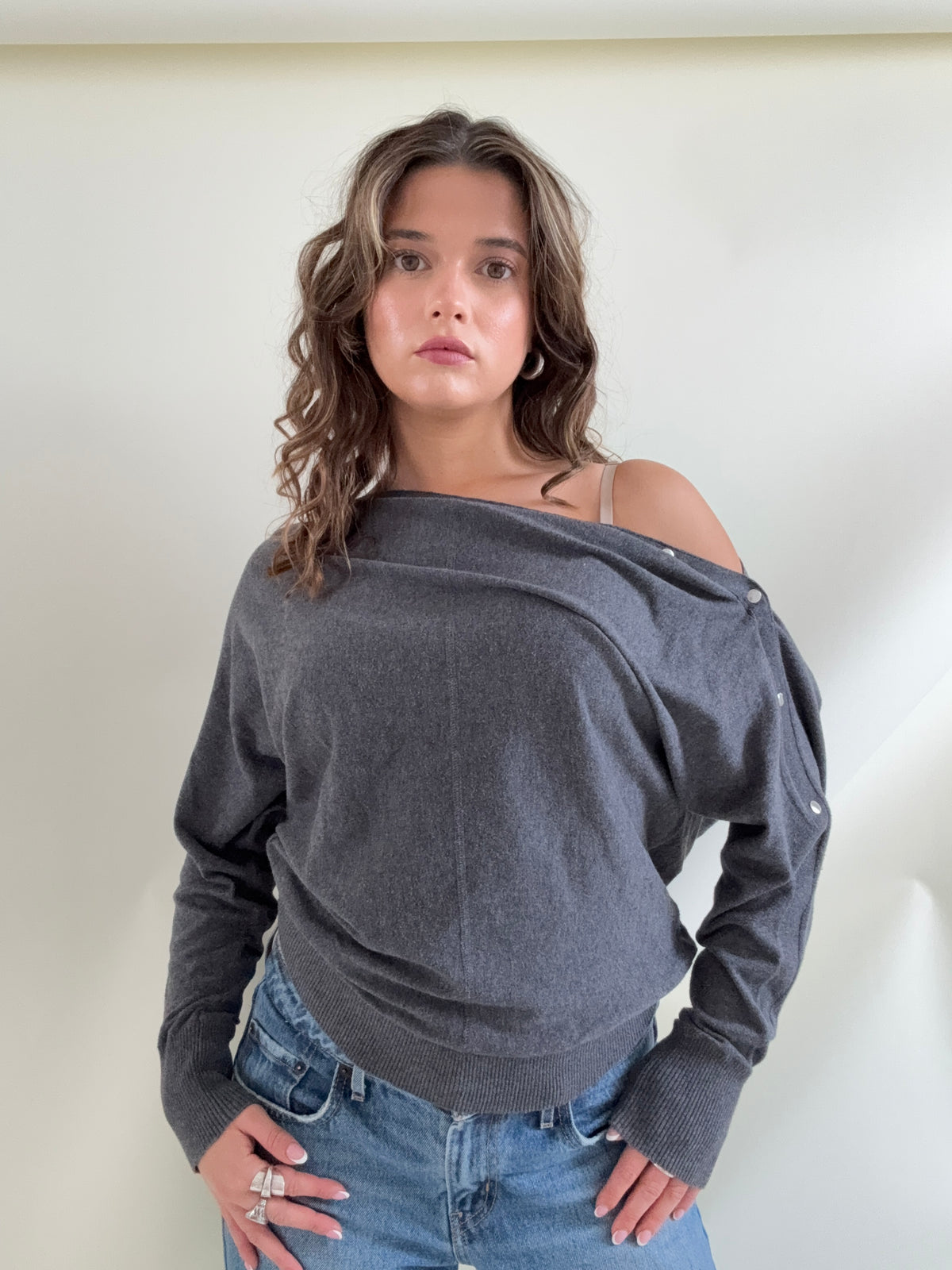 Allsaints Batwing Popper Jumper (M)