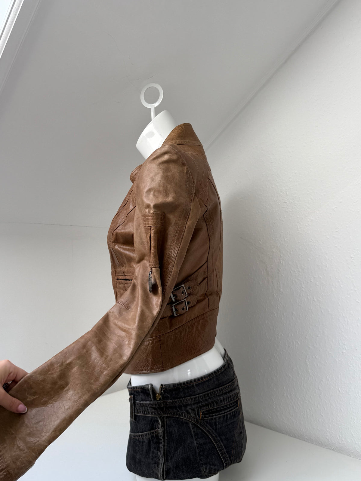 Vintage Diesel Leather Cropped Jacket (M)