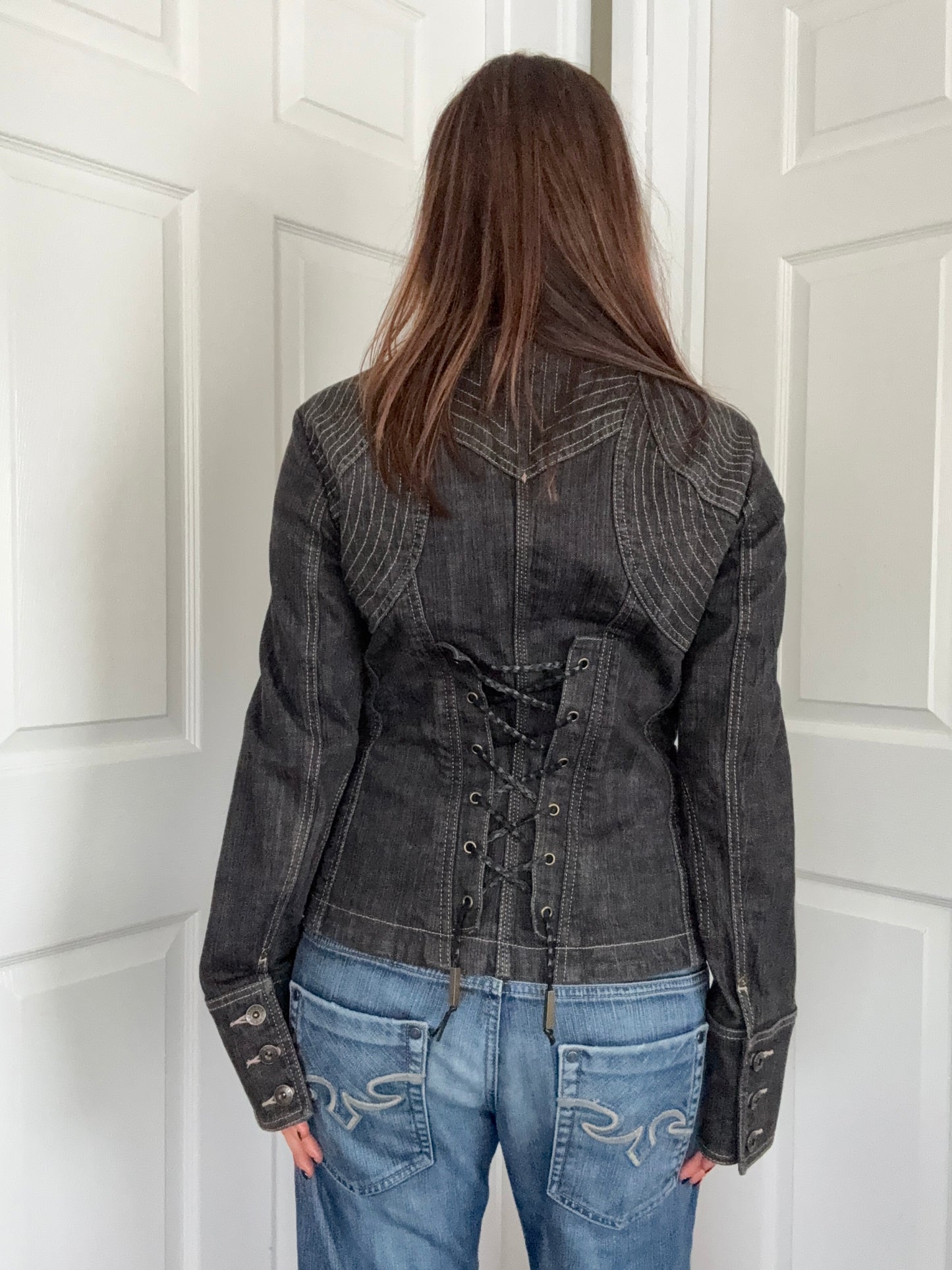 Karen Millen Denim Corset Jacket (UK14)