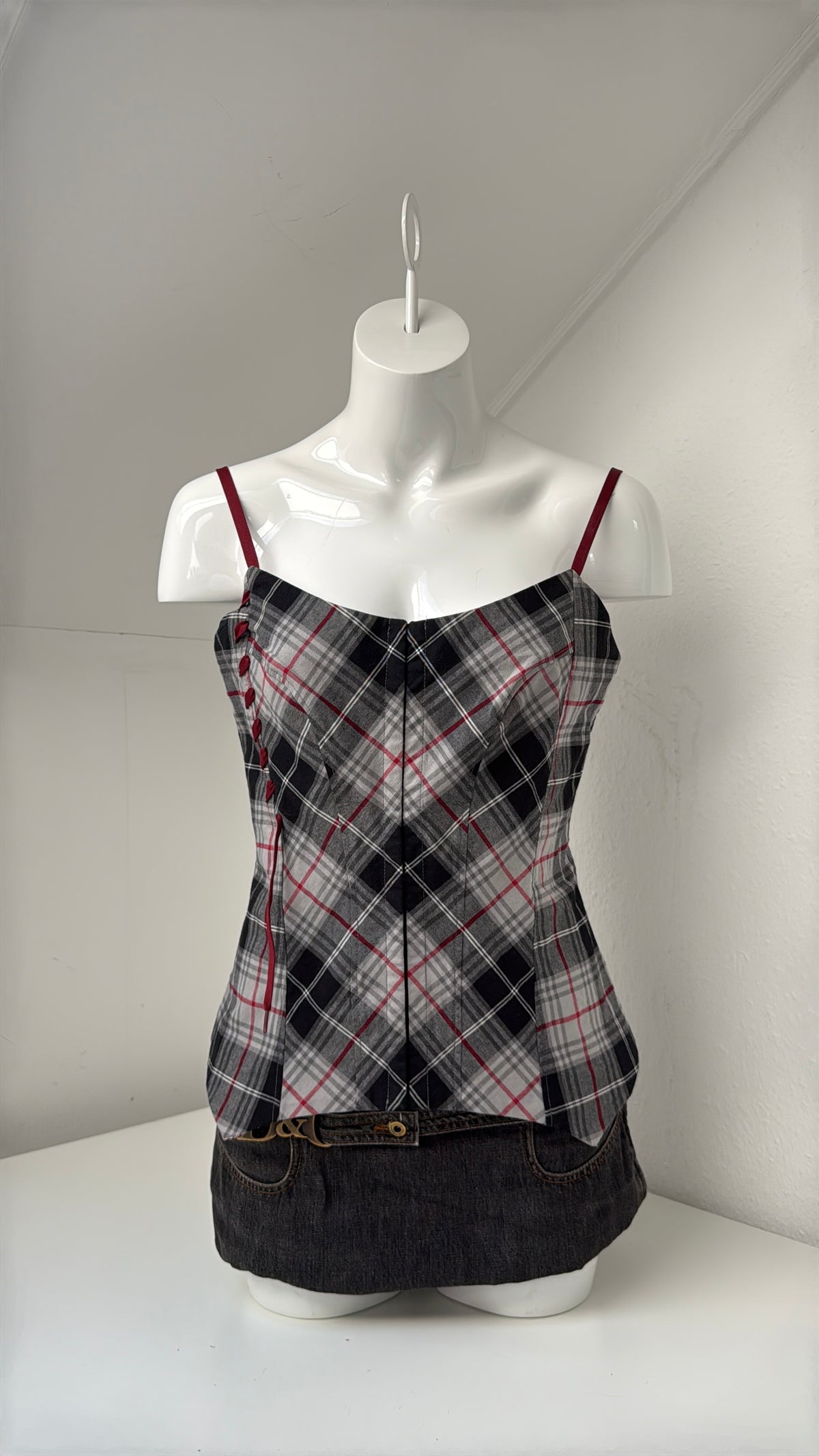 Cop Copine Tartan Corset Top (L)