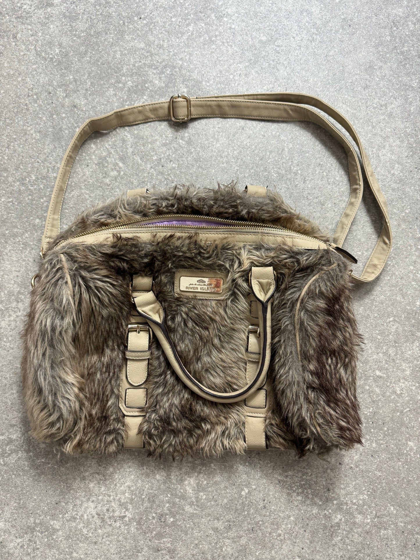 Y2K Faux Fur Bowler Bag